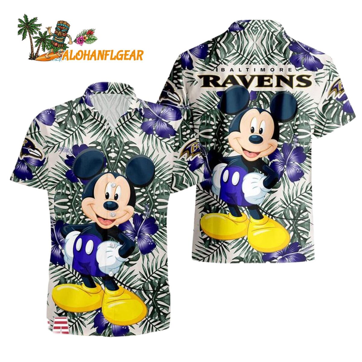 Baltimore Ravens Mickey Disney Limited Edition Hawaiian Shirt Baltimore Ravens Aloha Shirt 1