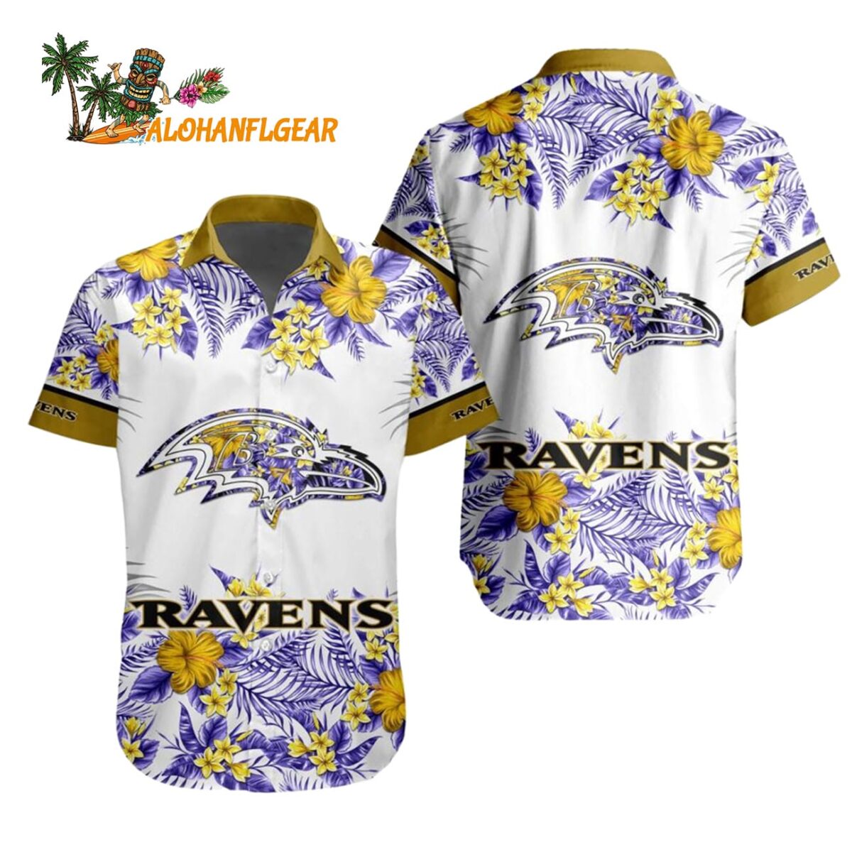 Baltimore Ravens Special Floral Tropical Team Spirit Hawaiian Shirt Baltimore Ravens Aloha Shirt 1
