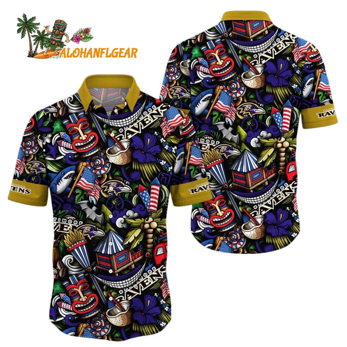Baltimore Ravens Tiki Me Off Hawaiian Shirt Baltimore Ravens Aloha Shirt 1