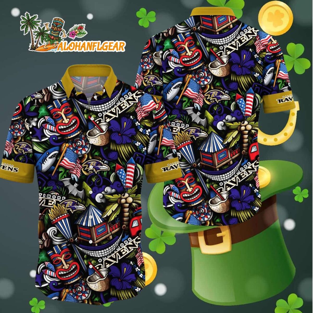 Baltimore Ravens Tiki Me Off Hawaiian Shirt Baltimore Ravens Aloha Shirt 4