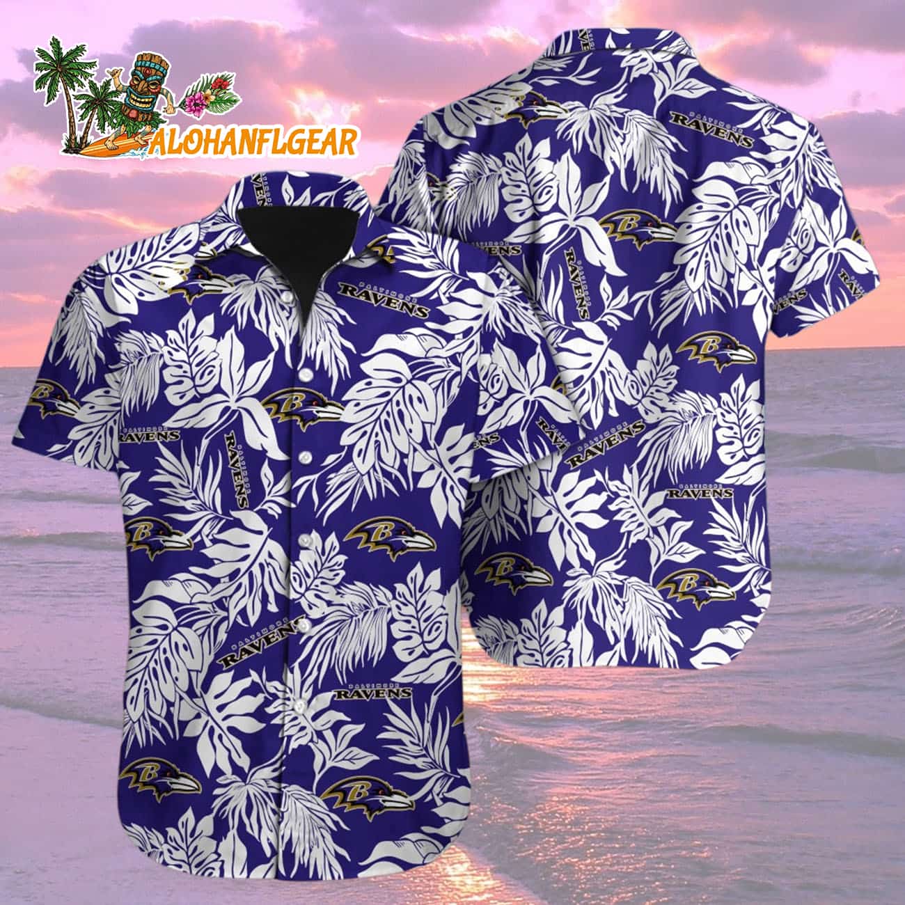 Baltimore Ravens Tropical Leafs Designs Hawaiian Shirt, Baltimore Ravens Aloha Shirt Baltimore Ravens Tropical Leafs Designs Hawaiian Shirt, Baltimore Ravens Aloha Shirt