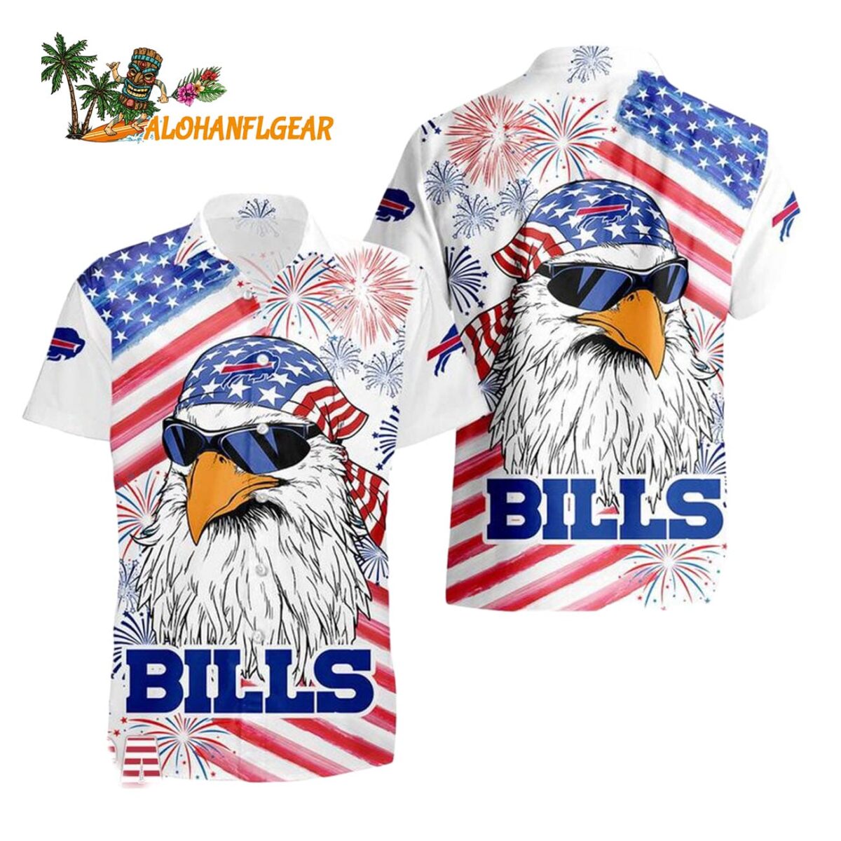 Buffalo Bills American Eagle Emblem Hawaiian Shirt Buffalo Bills Aloha Shirt 1