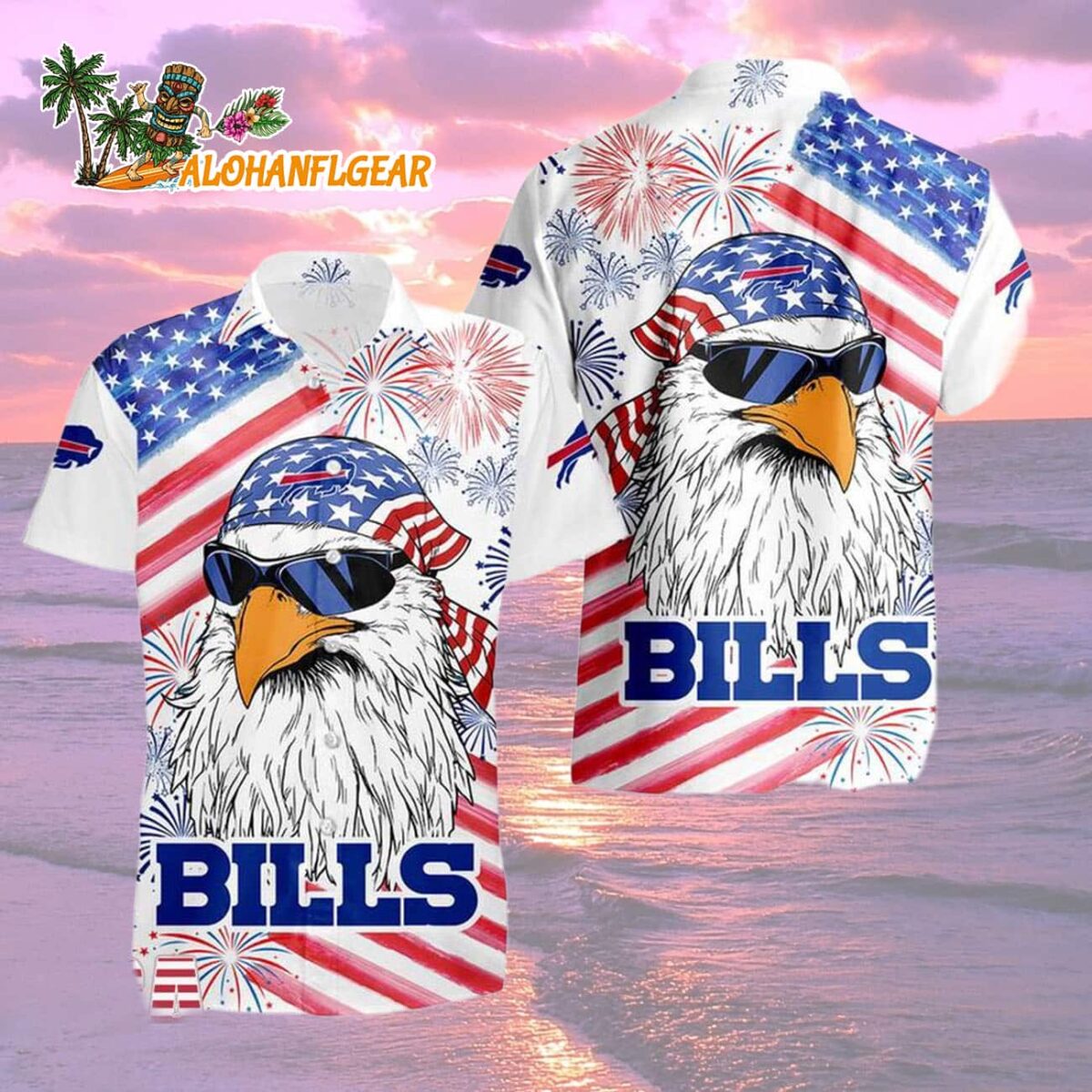 Buffalo Bills American Eagle Emblem Hawaiian Shirt Buffalo Bills Aloha Shirt 2