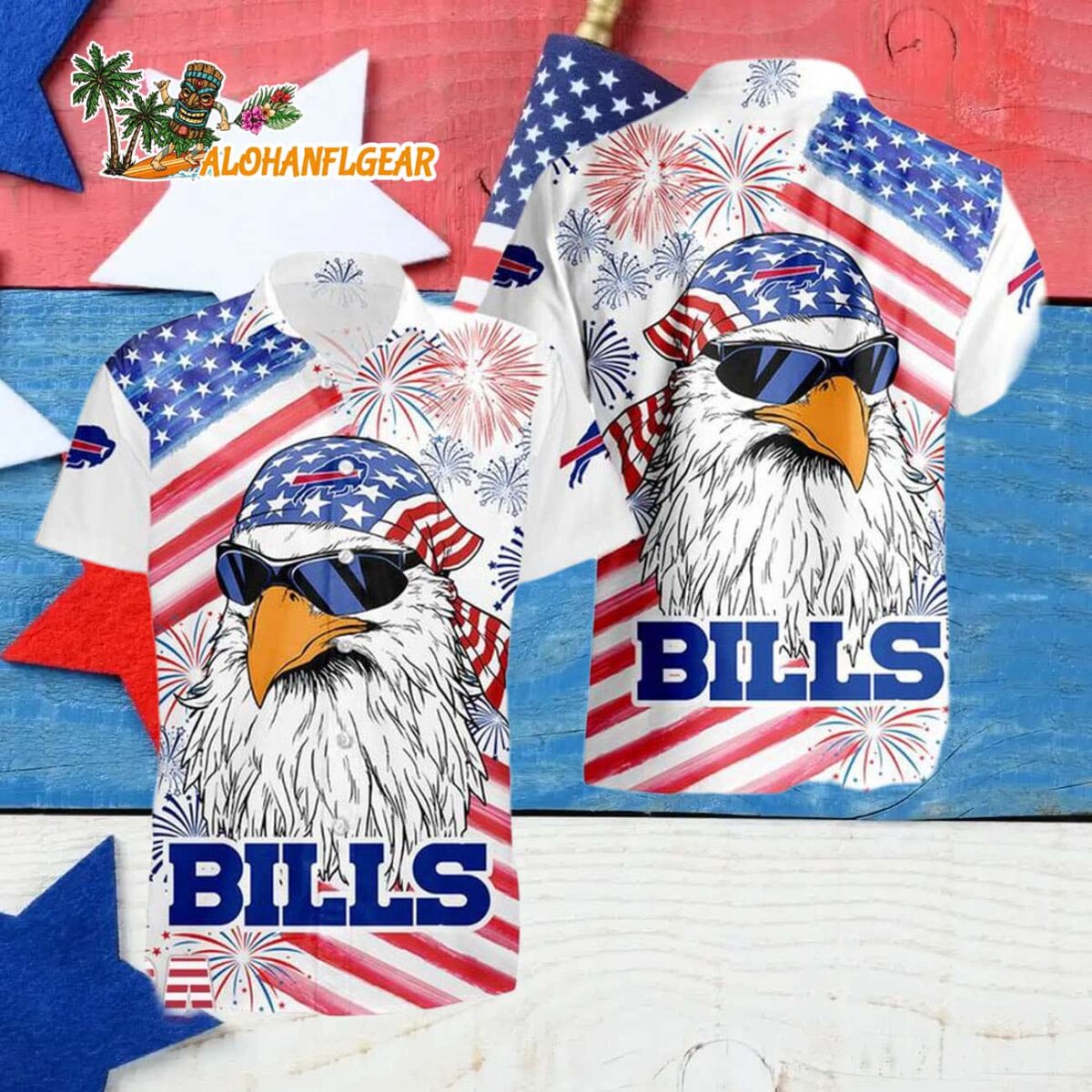 Buffalo Bills American Eagle Emblem Hawaiian Shirt Buffalo Bills Aloha Shirt 4