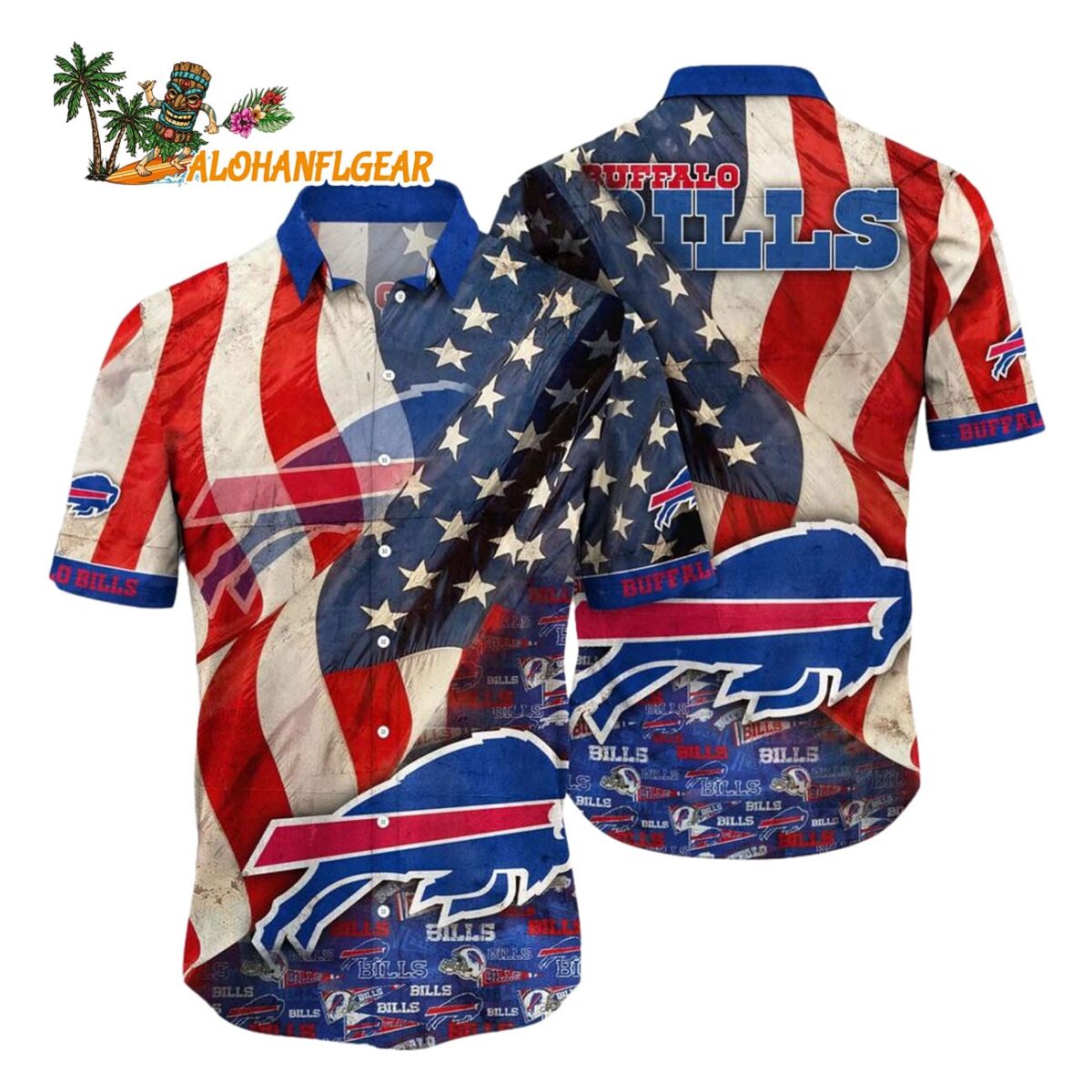 Buffalo Bills American Flag Hawaiian Shirt NFL Aloha Shirt 1