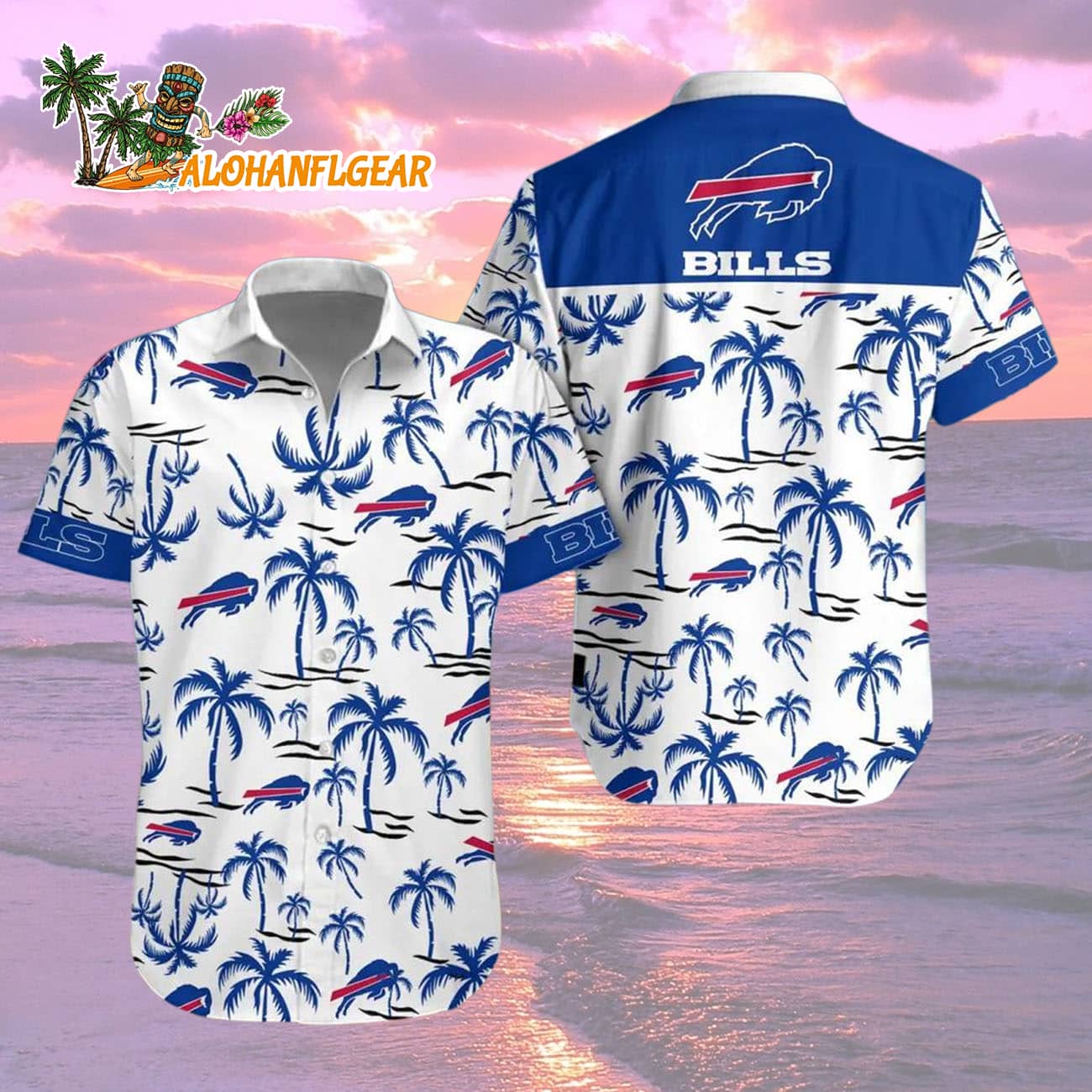 Buffalo Bills Coconut Logo Beach Hawaiian Shirt, NFL Aloha Shirt Buffalo Bills Coconut Logo Beach Hawaiian Shirt, NFL Aloha Shirt