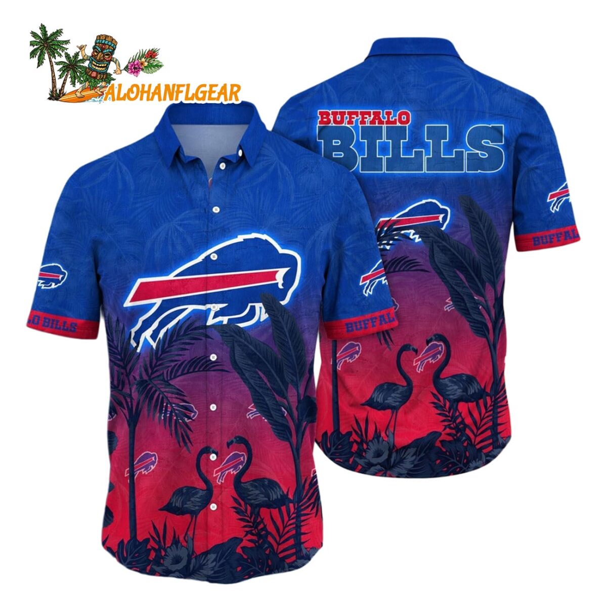 Buffalo Bills Flamingo And Flower Funny Hawaiian Shirt Buffalo Bills Aloha Shirt 1