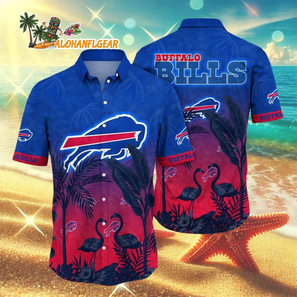 Buffalo Bills Flamingo And Flower Funny Hawaiian Shirt Buffalo Bills Aloha Shirt 3