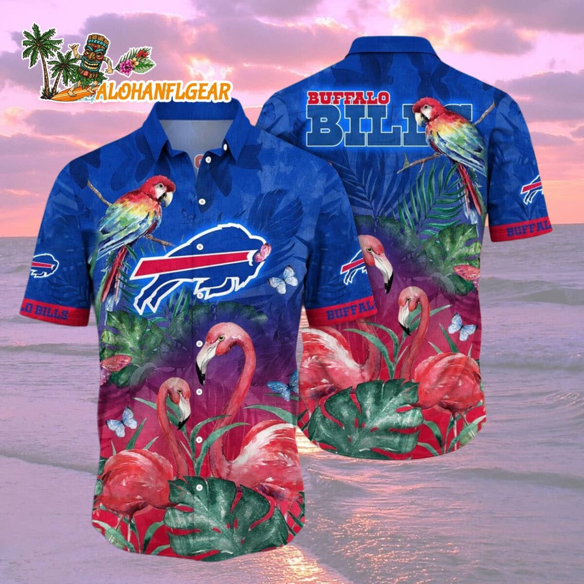 Buffalo Bills Flamingo And Flower Hawaiian Shirt, Buffalo Bills Aloha Shirt 1 Buffalo Bills Flamingo And Flower Hawaiian Shirt Buffalo Bills Aloha Shirt 2
