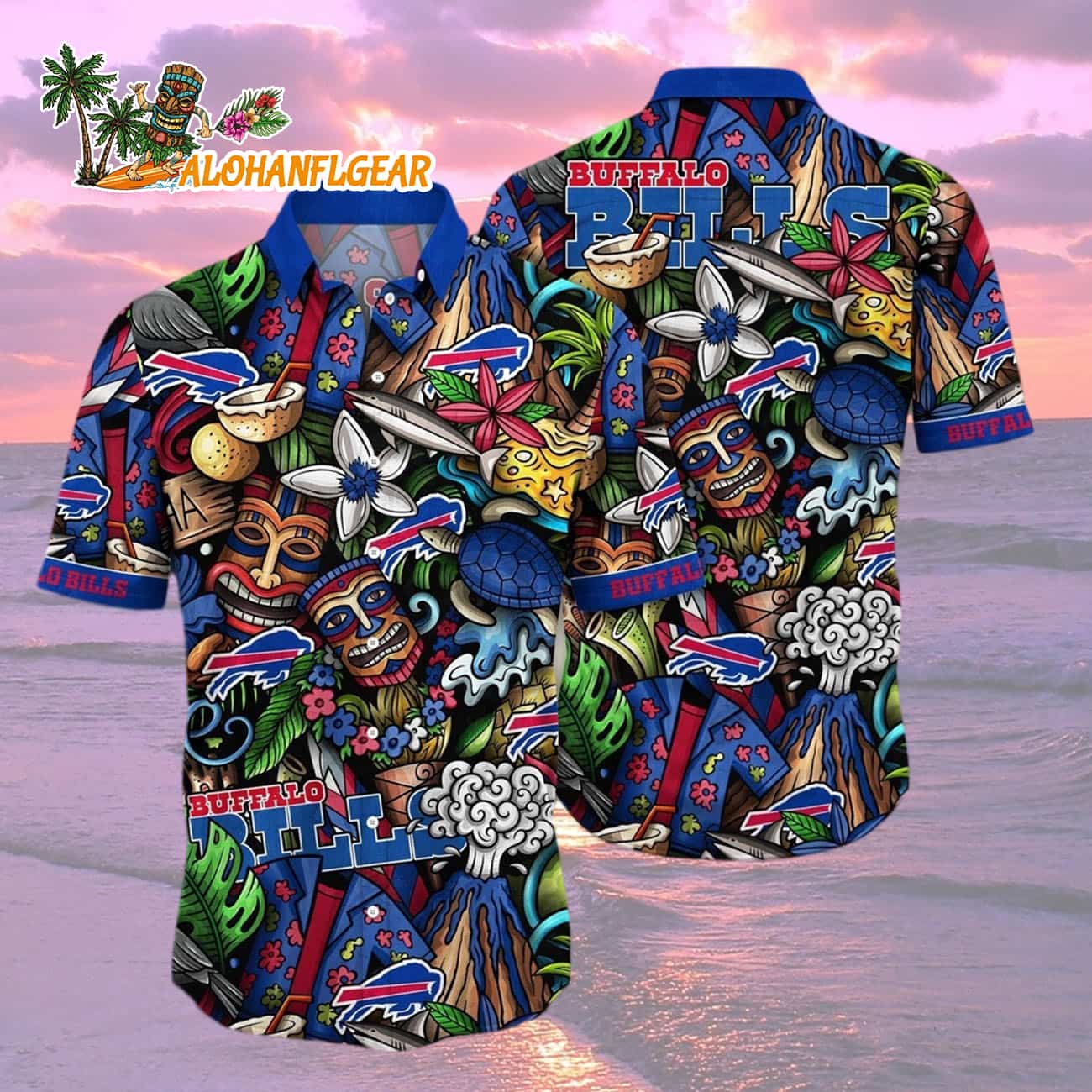 Buffalo Bills Flower Tiki Me Off Hawaiian Shirt, Buffalo Bills Aloha Shirt Buffalo Bills Flower Tiki Me Off Hawaiian Shirt, Buffalo Bills Aloha Shirt
