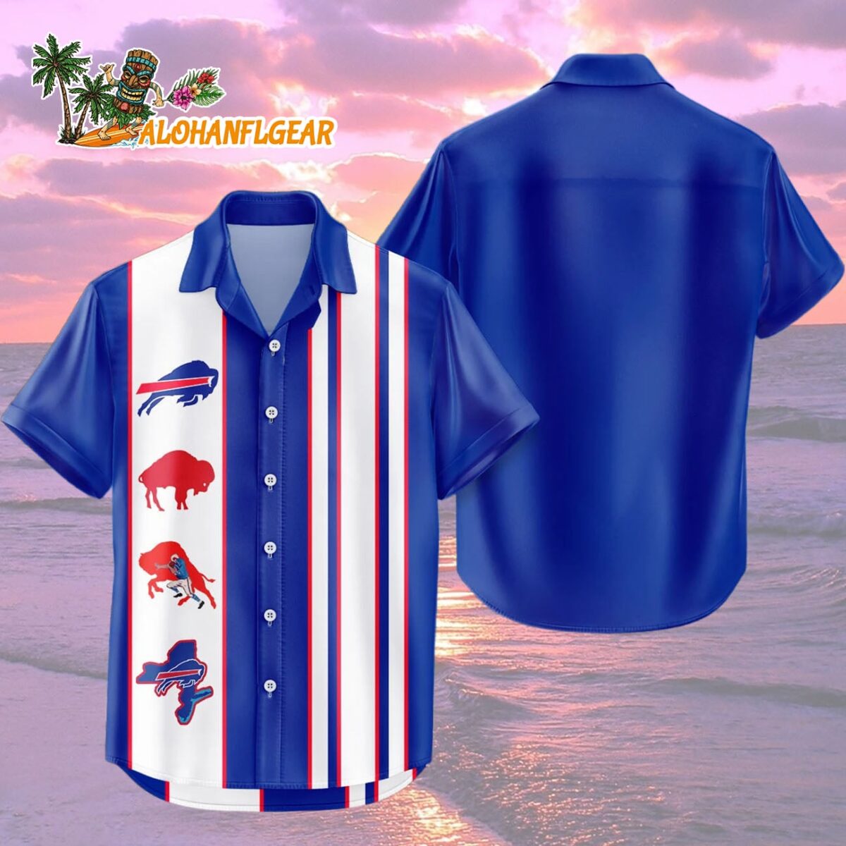 Buffalo Bills Hawaiian Shirt Classic Color Contrast 2