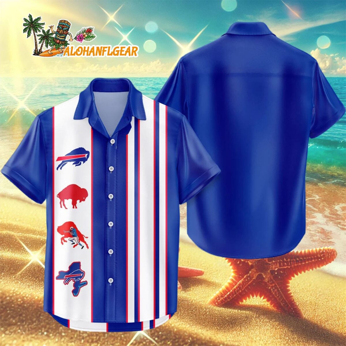 Buffalo Bills Hawaiian Shirt Classic Color Contrast 3