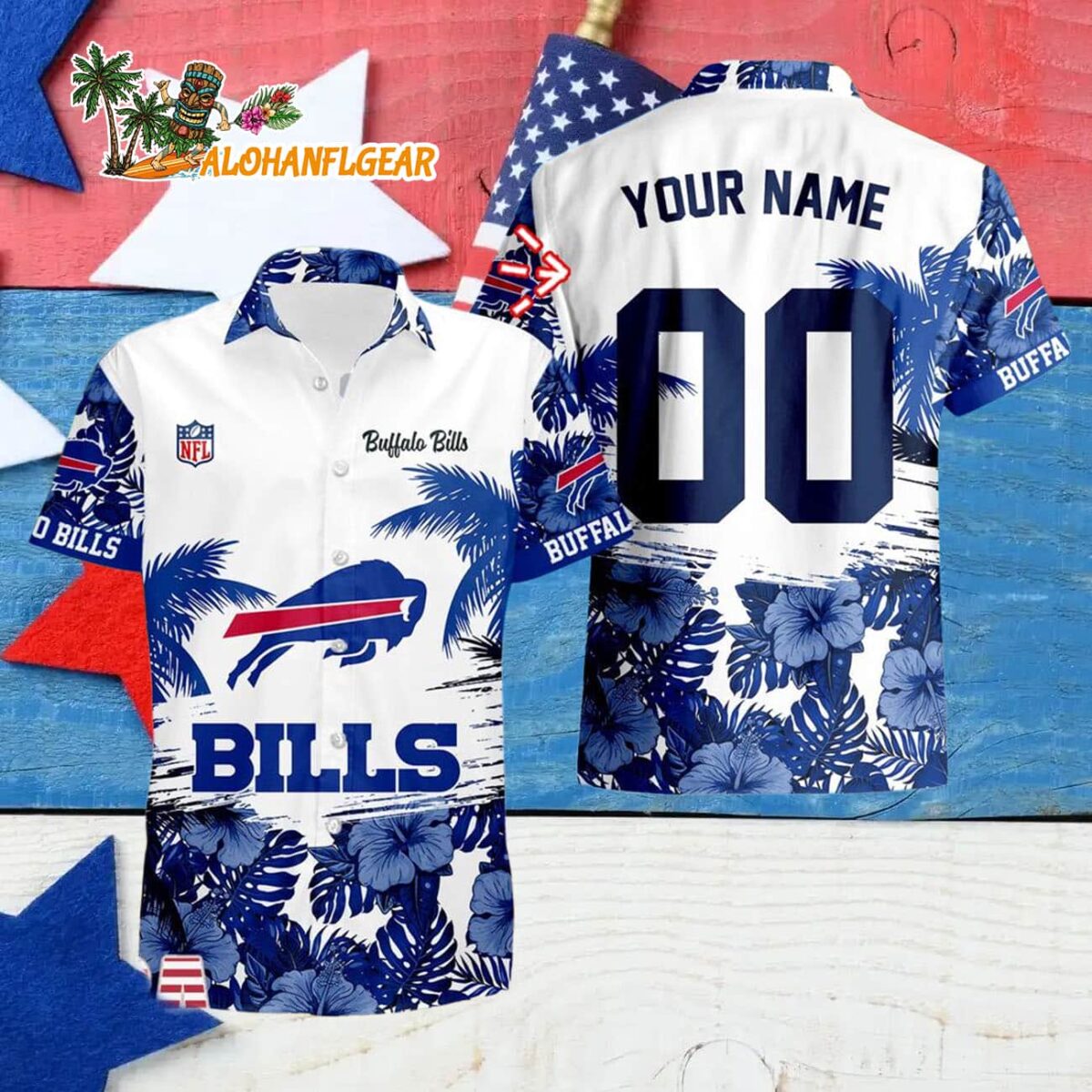 Buffalo Bills Hibiscus Flower Custom Name Hawaiian Shirt NFL Aloha Shirt 4