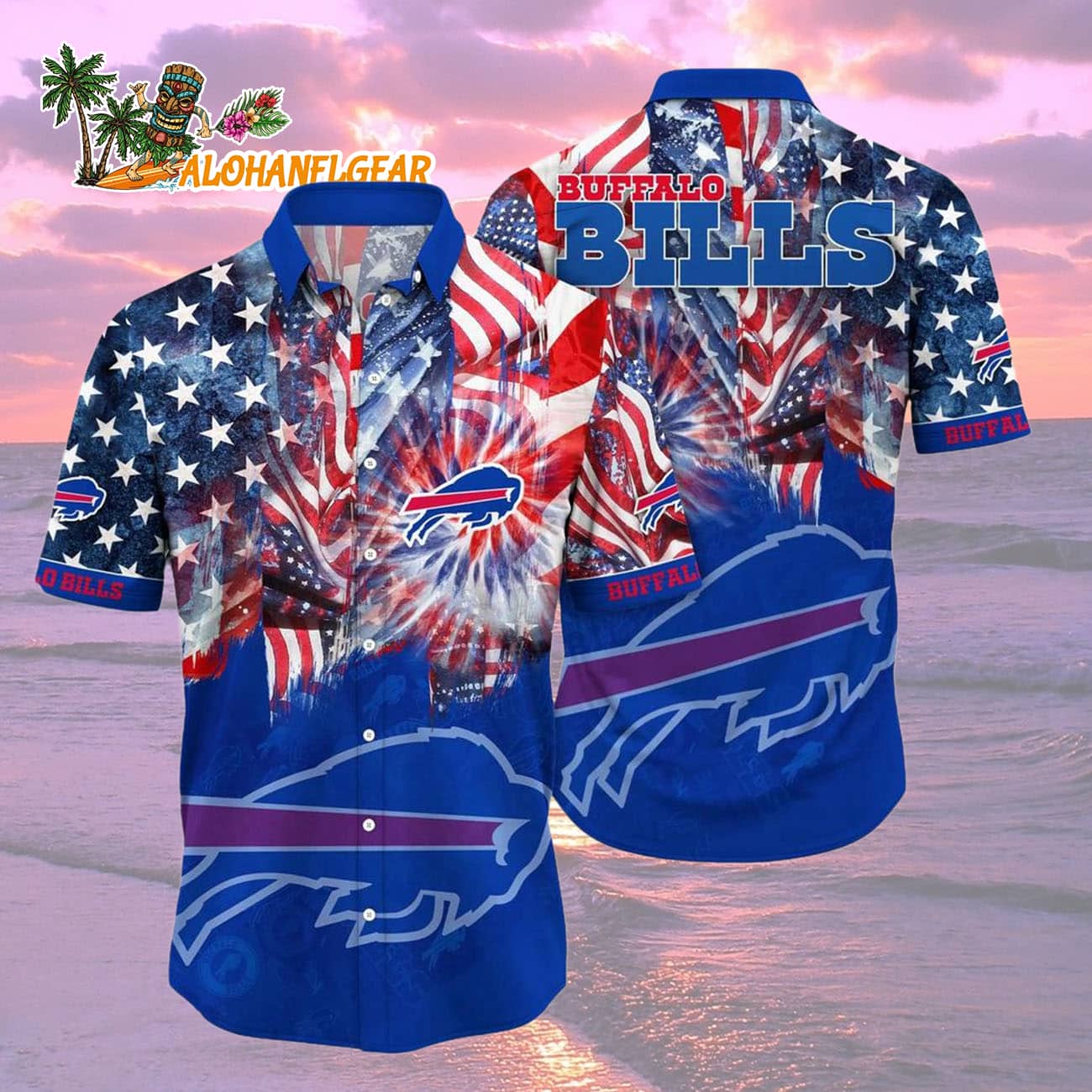 Buffalo Bills Independence Day Hawaiian Shirt, NFL Aloha Shirt Buffalo Bills Independence Day Hawaiian Shirt, NFL Aloha Shirt
