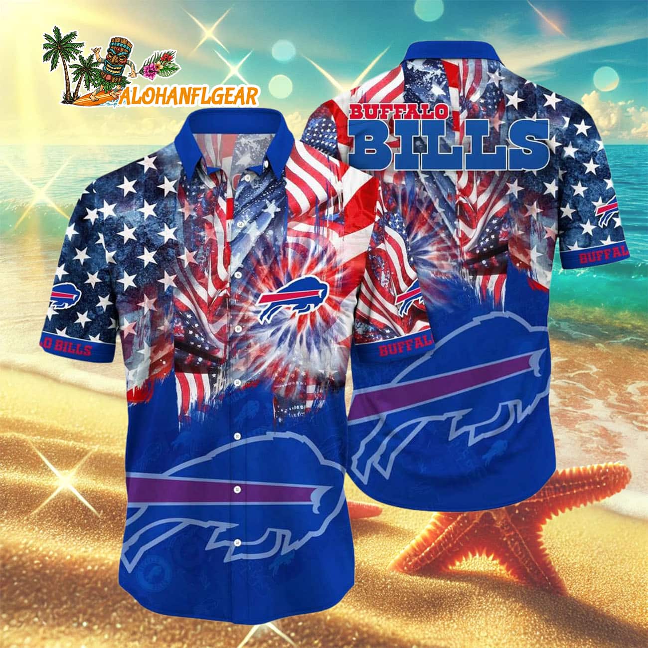 Buffalo Bills Independence Day Hawaiian Shirt, NFL Aloha Shirt Buffalo Bills Independence Day Hawaiian Shirt, NFL Aloha Shirt