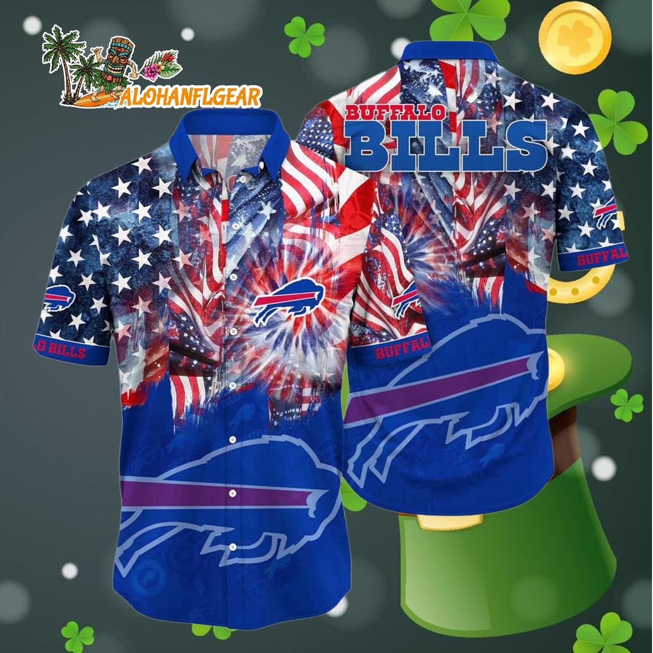Buffalo Bills Independence Day Hawaiian Shirt, NFL Aloha Shirt Buffalo Bills Independence Day Hawaiian Shirt, NFL Aloha Shirt