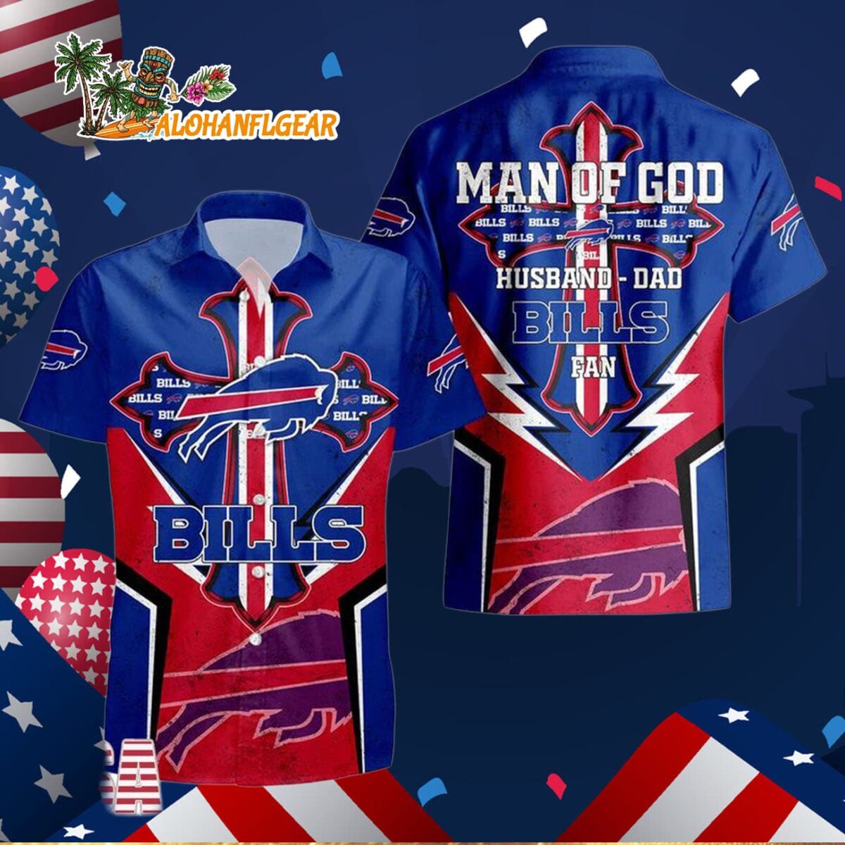 Buffalo Bills Man Of God Gift For Fathers Day Hawaiian Shirt Buffalo Bills Aloha Shirt 3