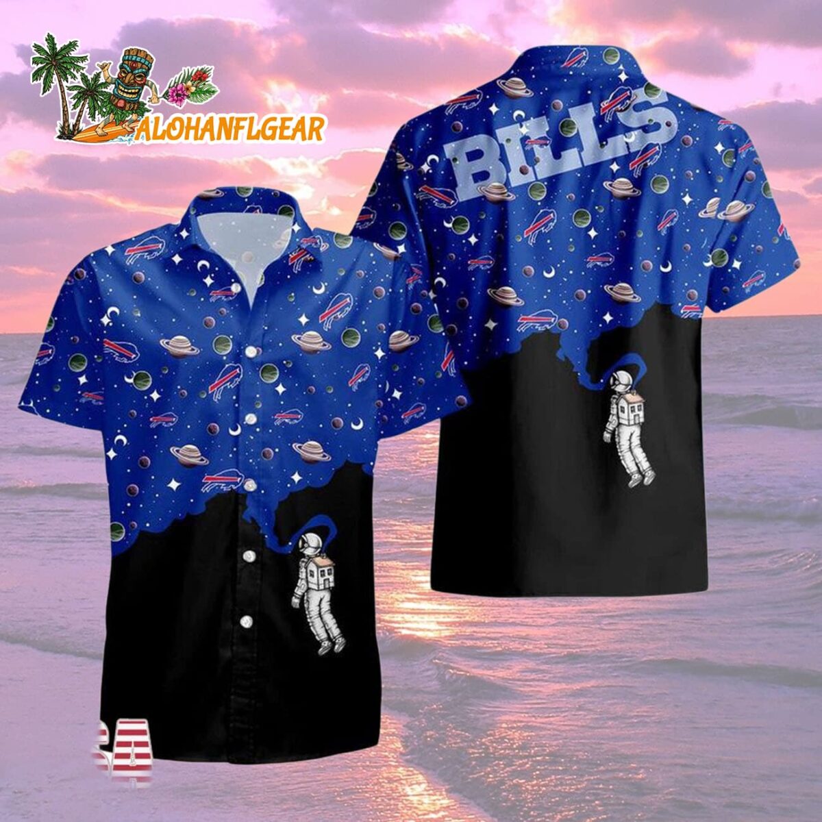 Buffalo Bills Universal Astronaut Pattern Hawaiian Shirt Buffalo Bills Aloha Shirt 2