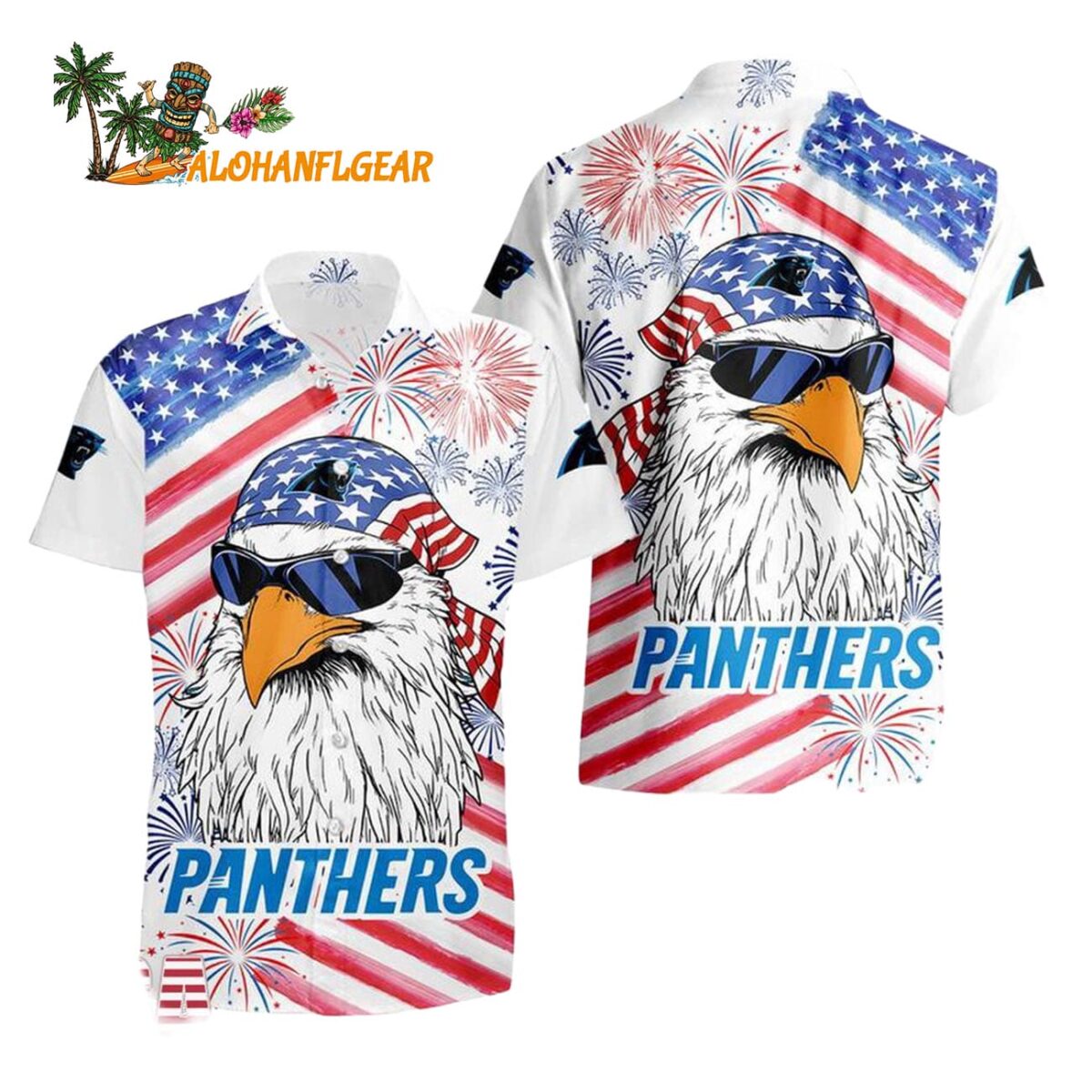 Carolina Panthers American Eagle Emblem Hawaiian Shirt Carolina Panthers Aloha Shirt 1