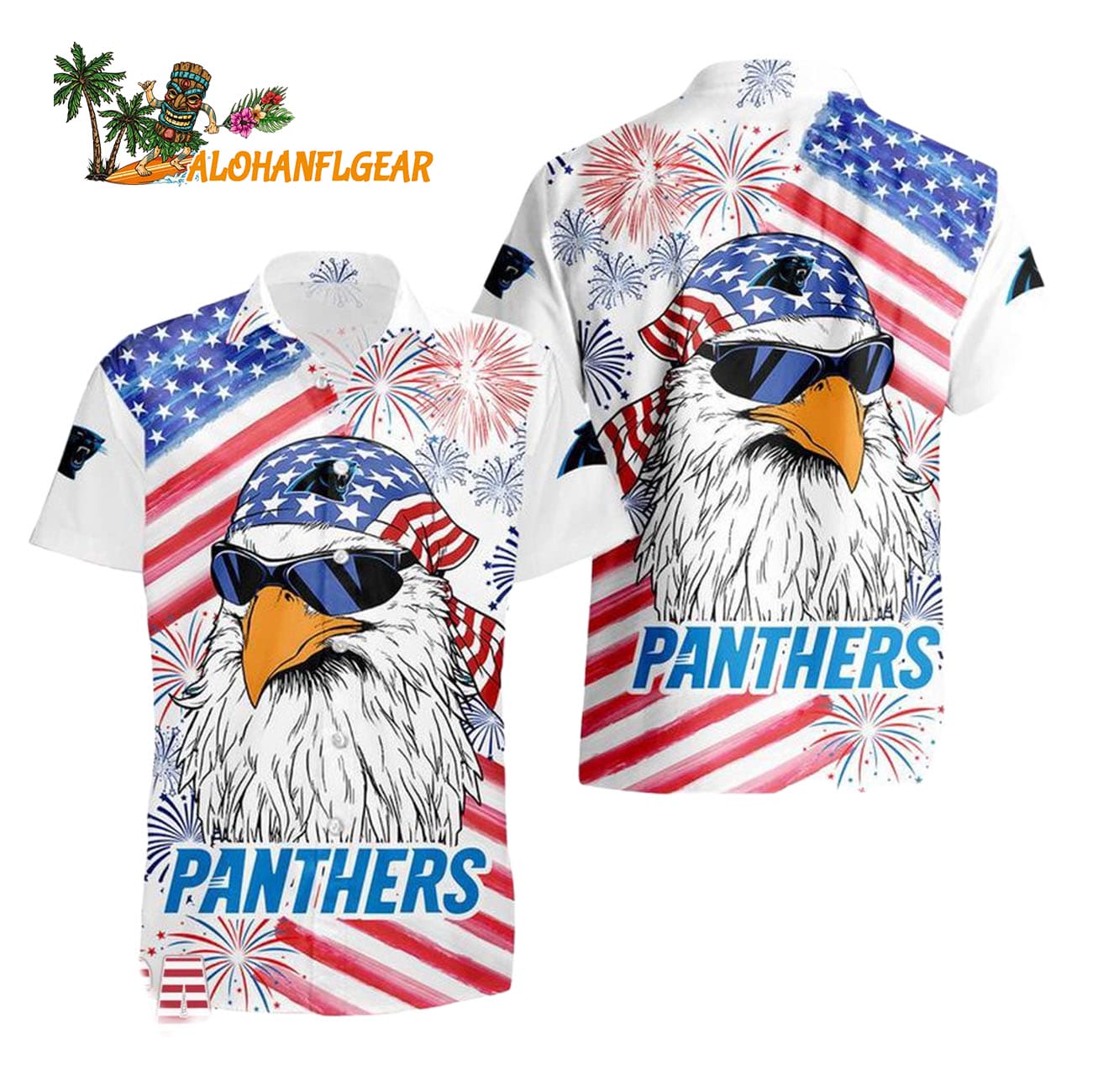 Carolina Panthers American Eagle Emblem Hawaiian Shirt Carolina Panthers American Eagle Emblem Hawaiian Shirt