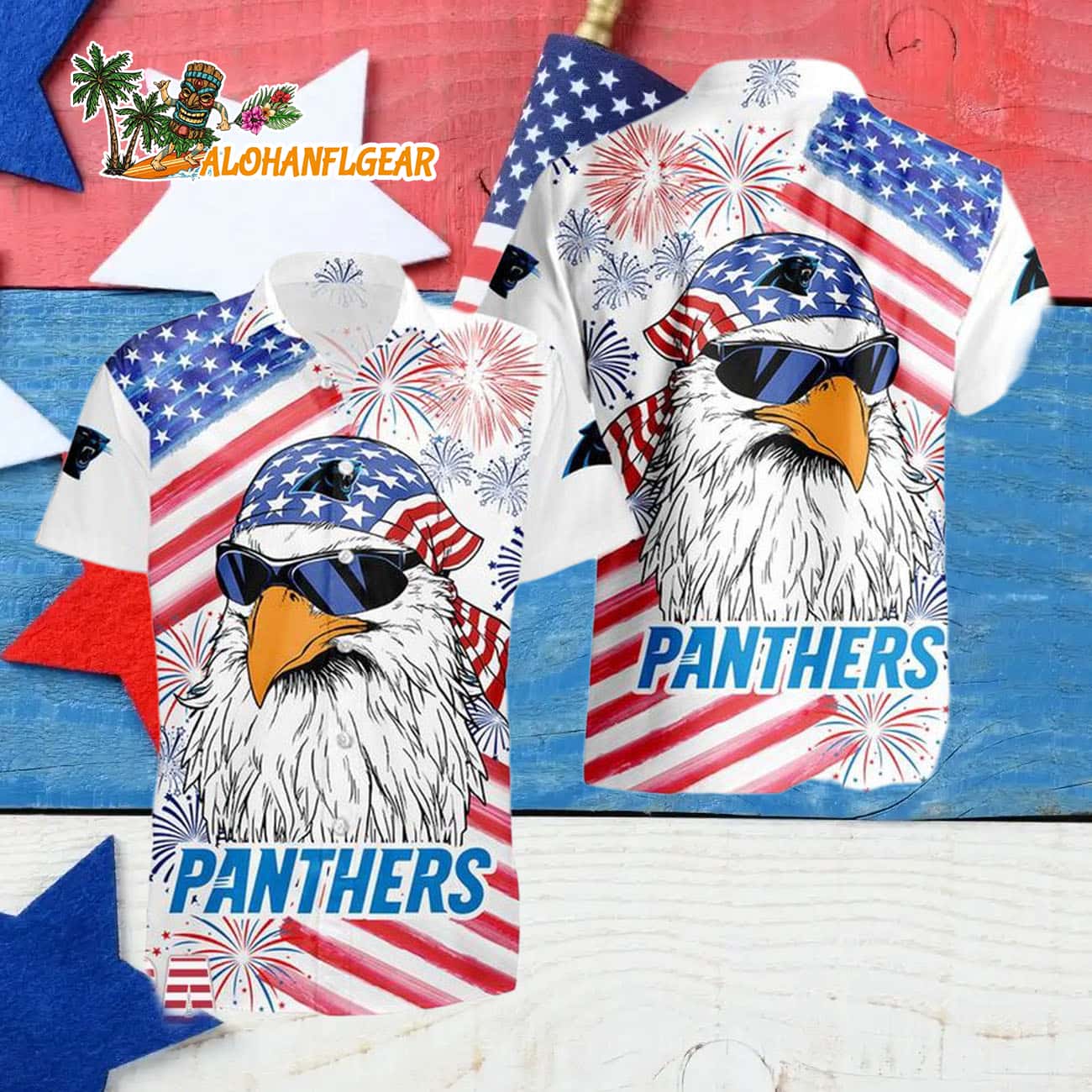 Carolina Panthers American Eagle Emblem Hawaiian Shirt Carolina Panthers American Eagle Emblem Hawaiian Shirt