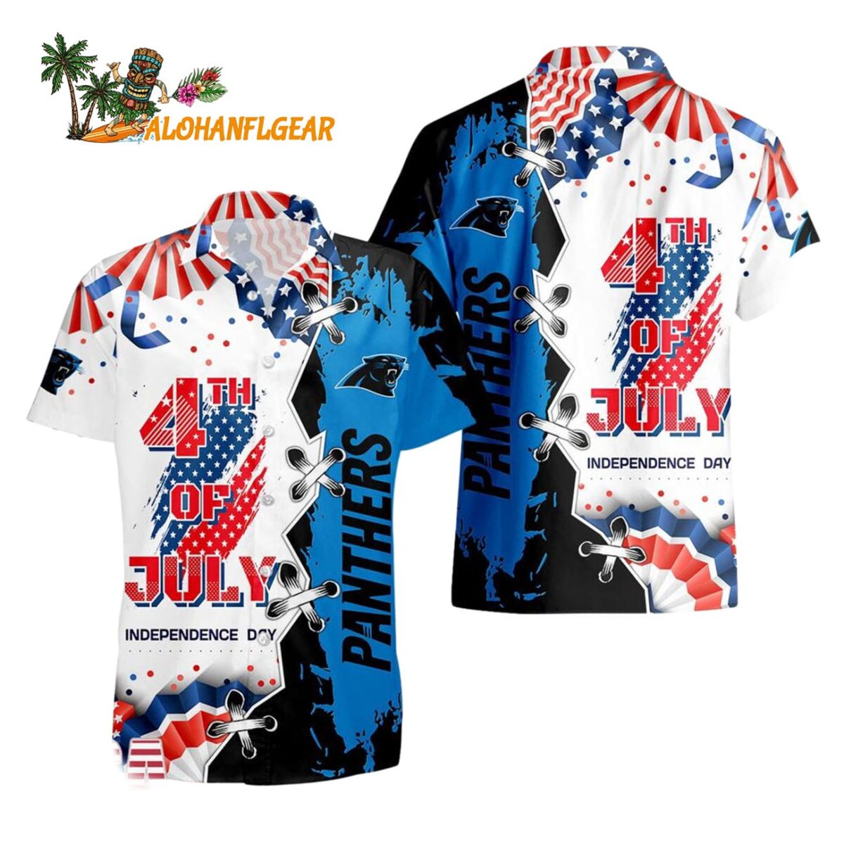 Carolina Panthers Happy Independence Day Resurgence Hawaiian Shirt NFL Aloha Shirt 1