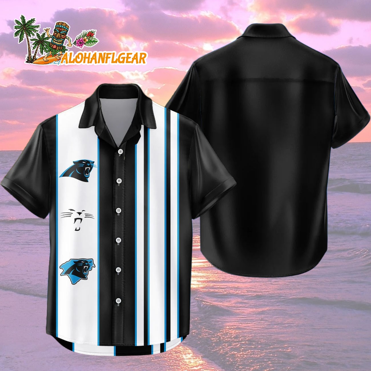 Carolina Panthers Hawaiian Shirt Classic Color Contrast, Carolina Panthers Aloha Shirt Carolina Panthers Hawaiian Shirt Classic Color Contrast, Carolina Panthers Aloha Shirt