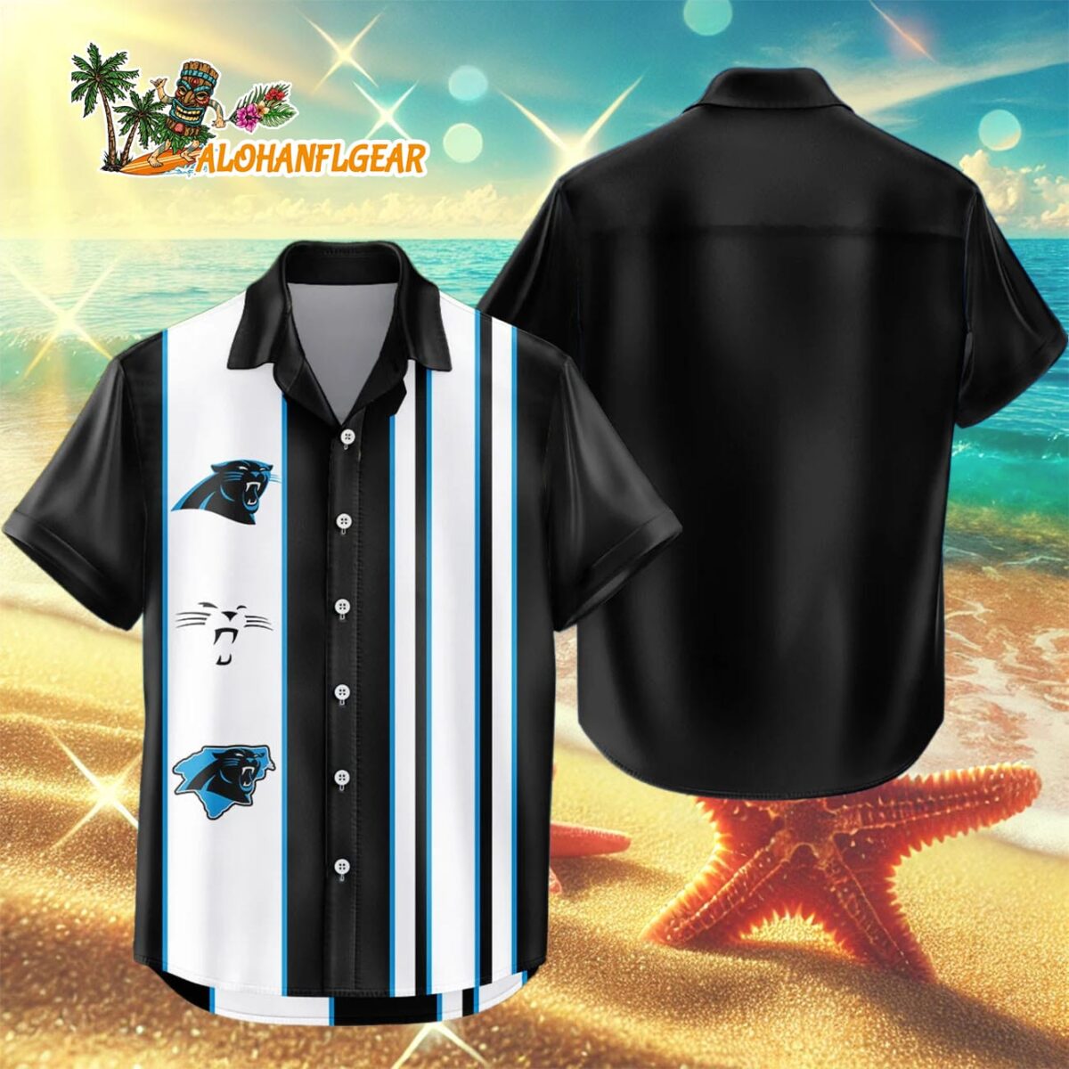 Carolina Panthers Hawaiian Shirt Classic Color Contrast 3