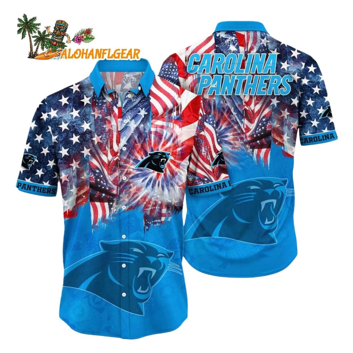 Carolina Panthers Independence Day Hawaiian Shirt NFL Aloha Shirt 1