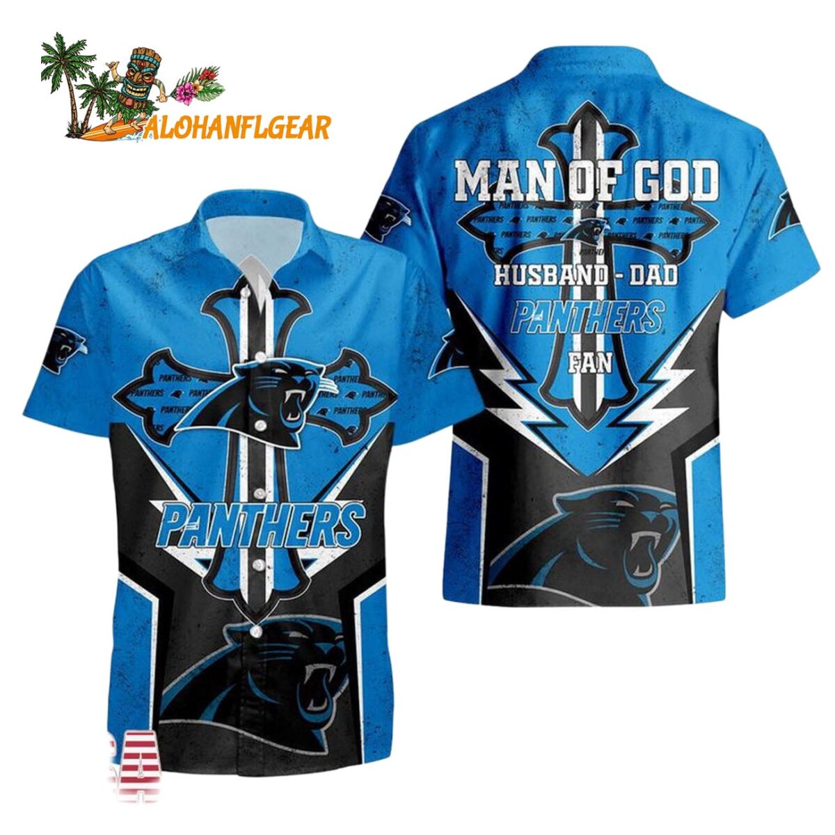Carolina Panthers Man Of God Gift For Fathers Day Hawaiian Shirt Carolina Panthers Aloha Shirt 1