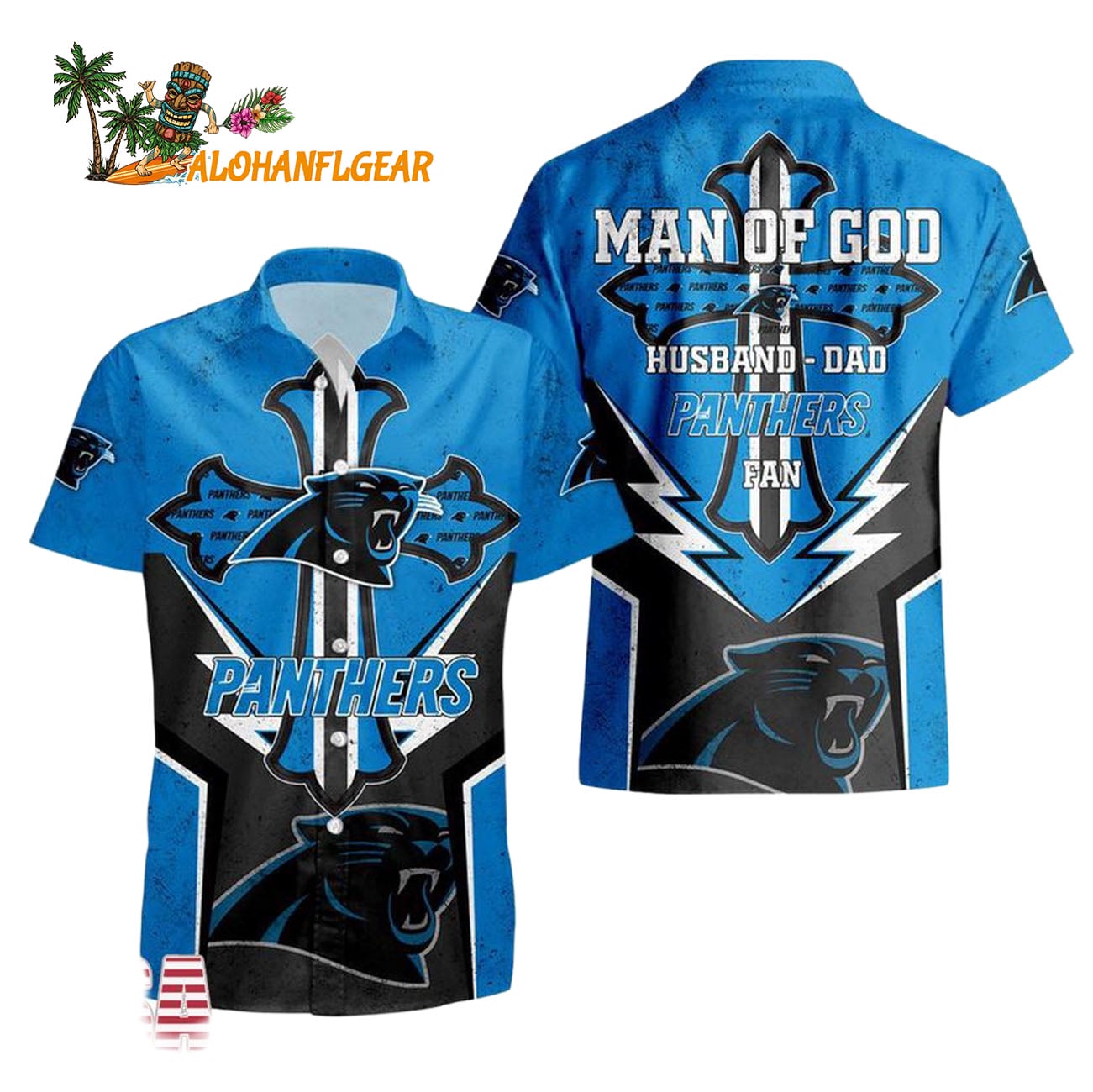 Carolina Panthers Man Of God Gift For Fathers Day Hawaiian Shirt, Carolina Panthers Aloha Shirt Carolina Panthers Man Of God Gift For Fathers Day Hawaiian Shirt, Carolina Panthers Aloha Shirt
