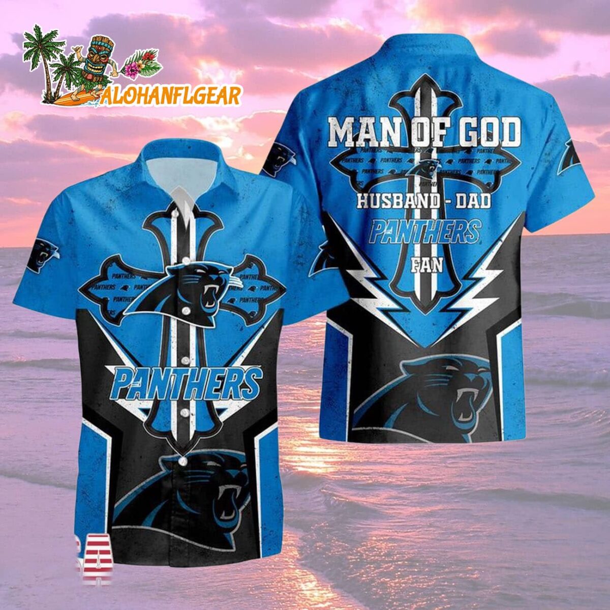 Carolina Panthers Man Of God Gift For Fathers Day Hawaiian Shirt Carolina Panthers Aloha Shirt 2