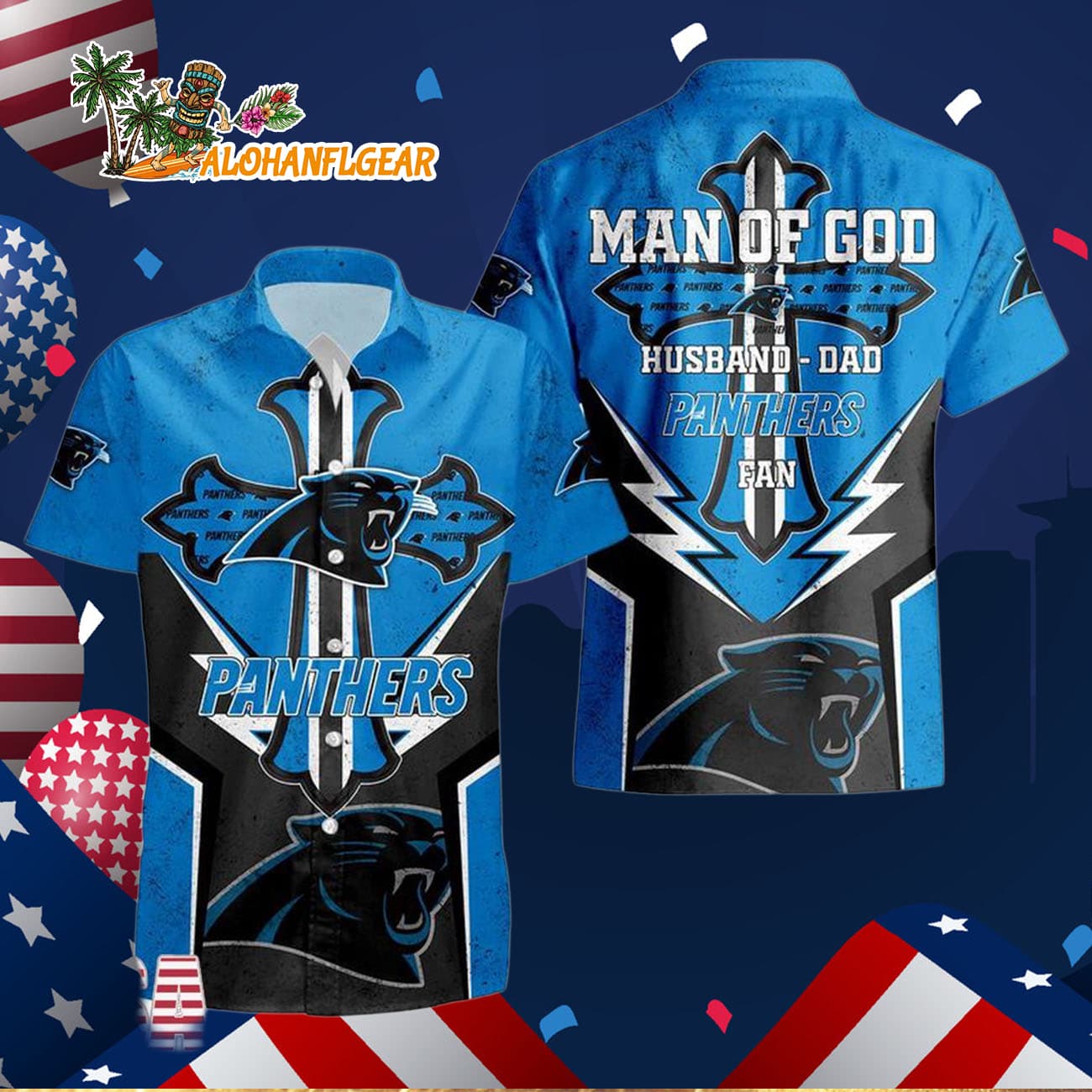 Carolina Panthers Man Of God Gift For Fathers Day Hawaiian Shirt, Carolina Panthers Aloha Shirt Carolina Panthers Man Of God Gift For Fathers Day Hawaiian Shirt, Carolina Panthers Aloha Shirt