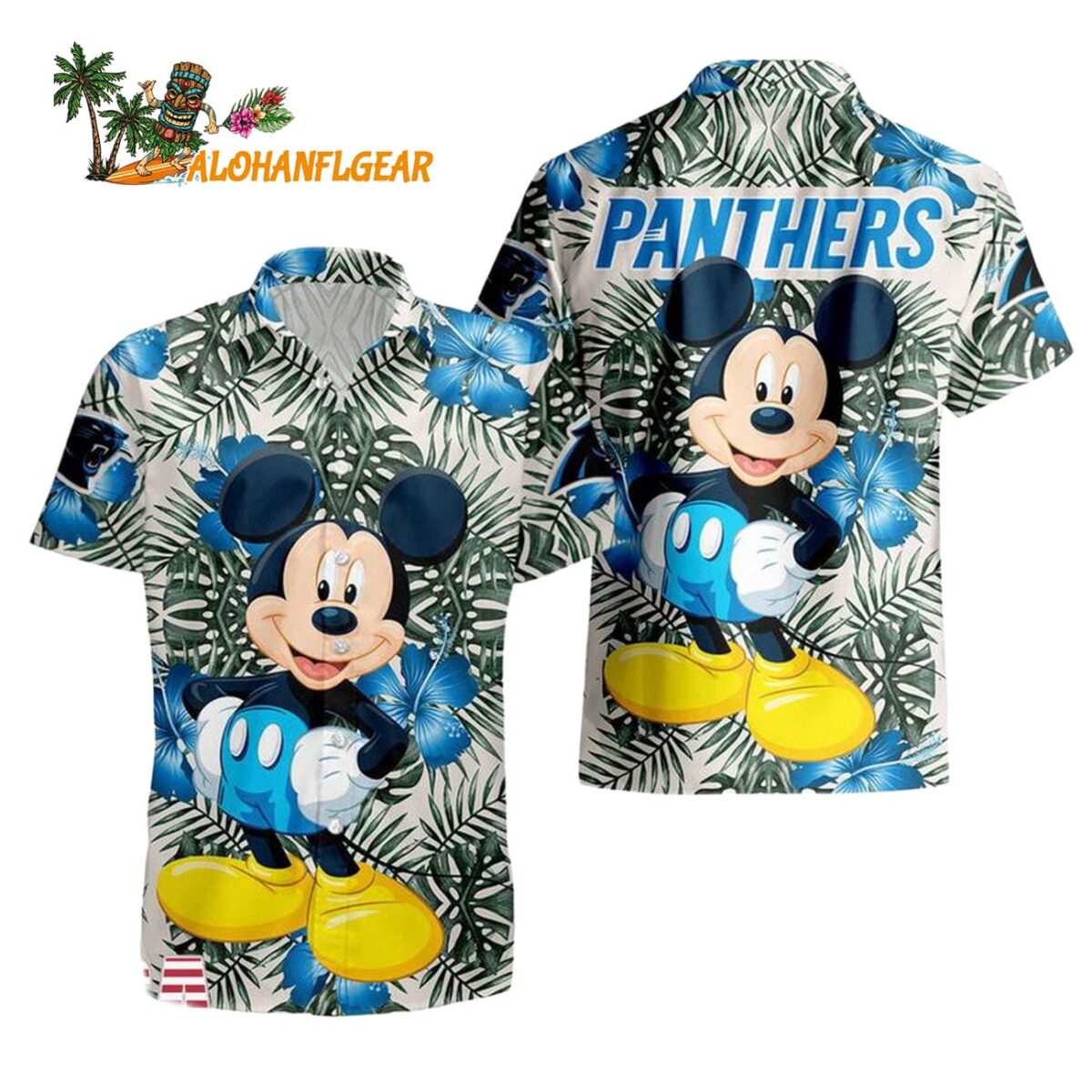 Carolina Panthers Mickey Disney Limited Edition Hawaiian Shirt Carolina Panthers Aloha Shirt 1