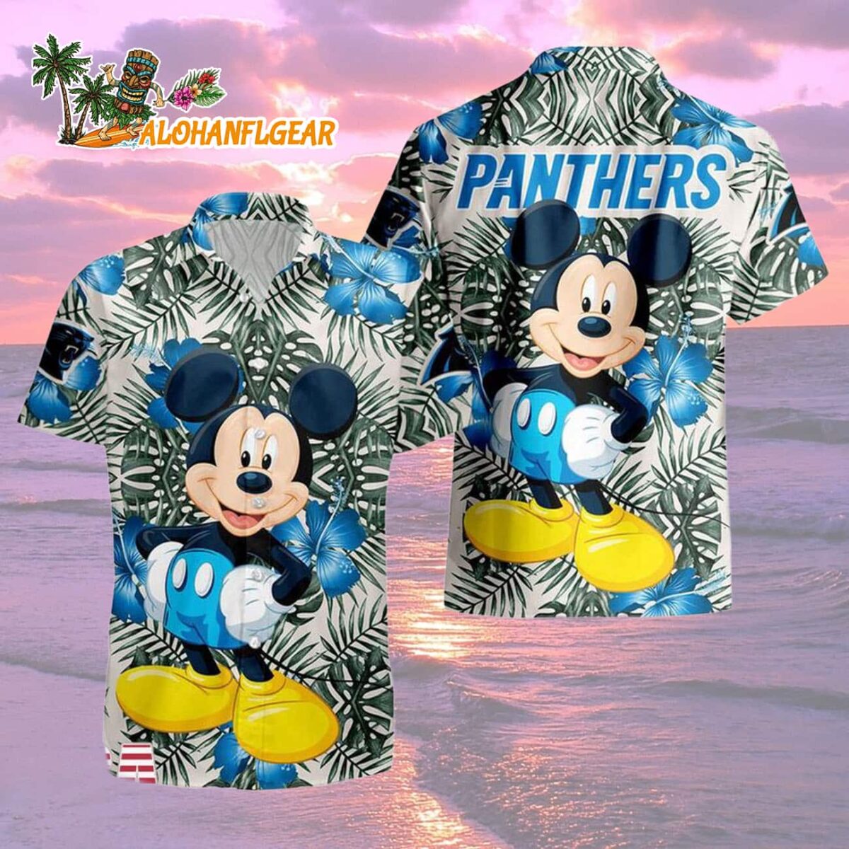 Carolina Panthers Mickey Disney Limited Edition Hawaiian Shirt Carolina Panthers Aloha Shirt 2