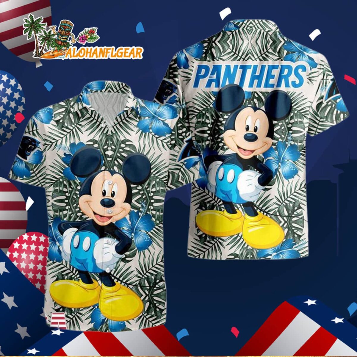 Carolina Panthers Mickey Disney Limited Edition Hawaiian Shirt Carolina Panthers Aloha Shirt 3