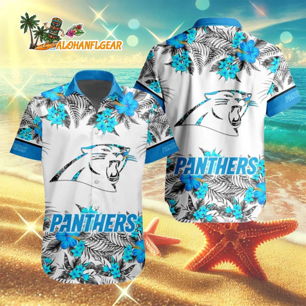 Carolina Panthers Special Floral Tropical Team Spirit Hawaiian Shirt Carolina Panthers Aloha Shirt 3