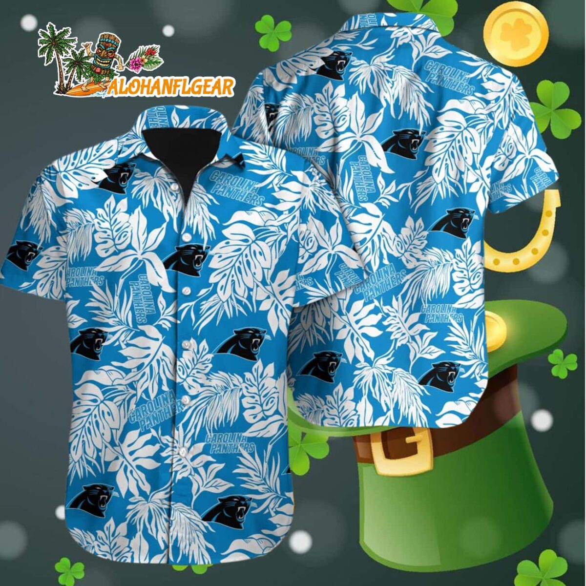 Carolina Panthers Tropical Leafs Designs Hawaiian Shirt Carolina Panthers Aloha Shirt 4
