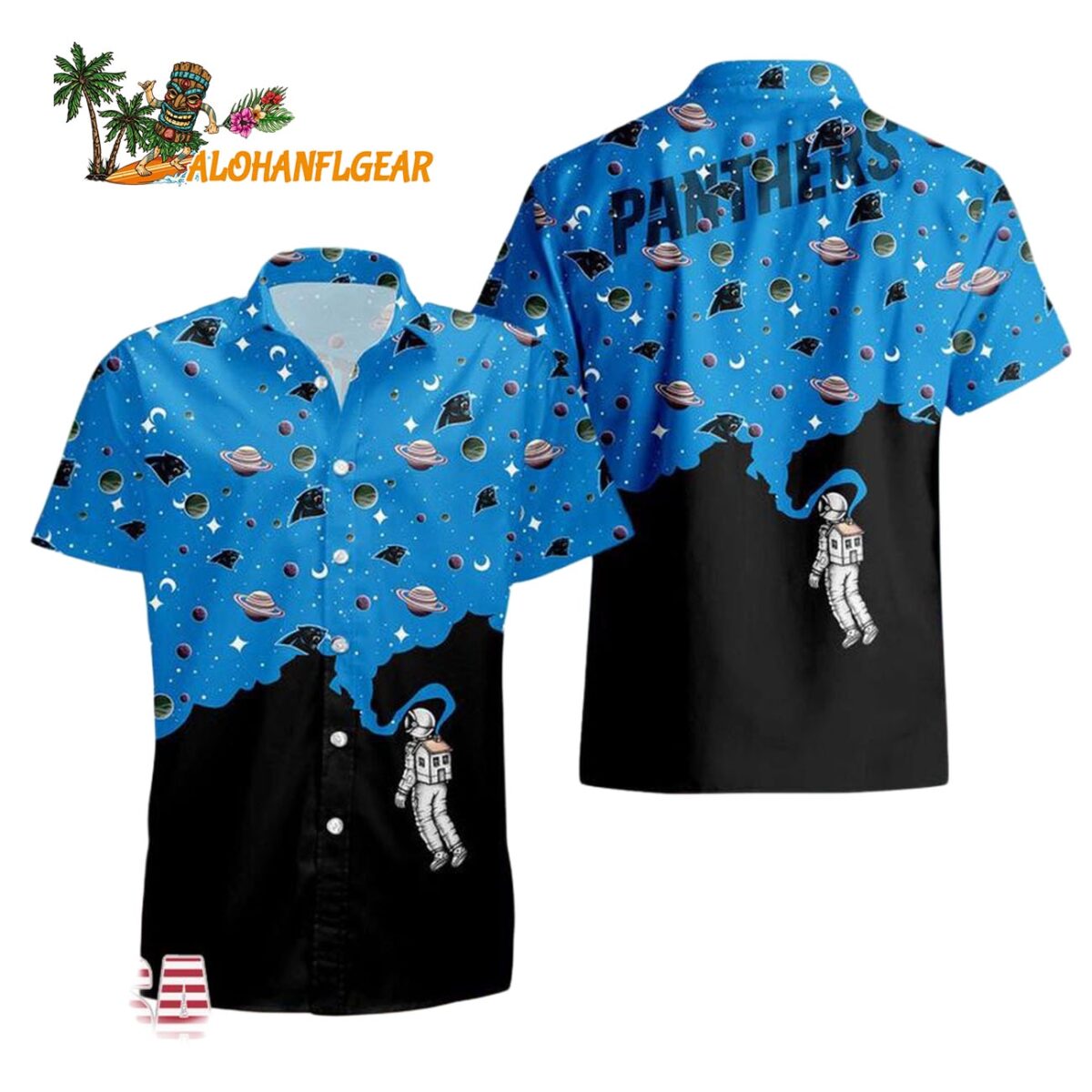 Carolina Panthers Universal Astronaut Pattern Hawaiian Shirt Carolina Panthers Aloha Shirt 1