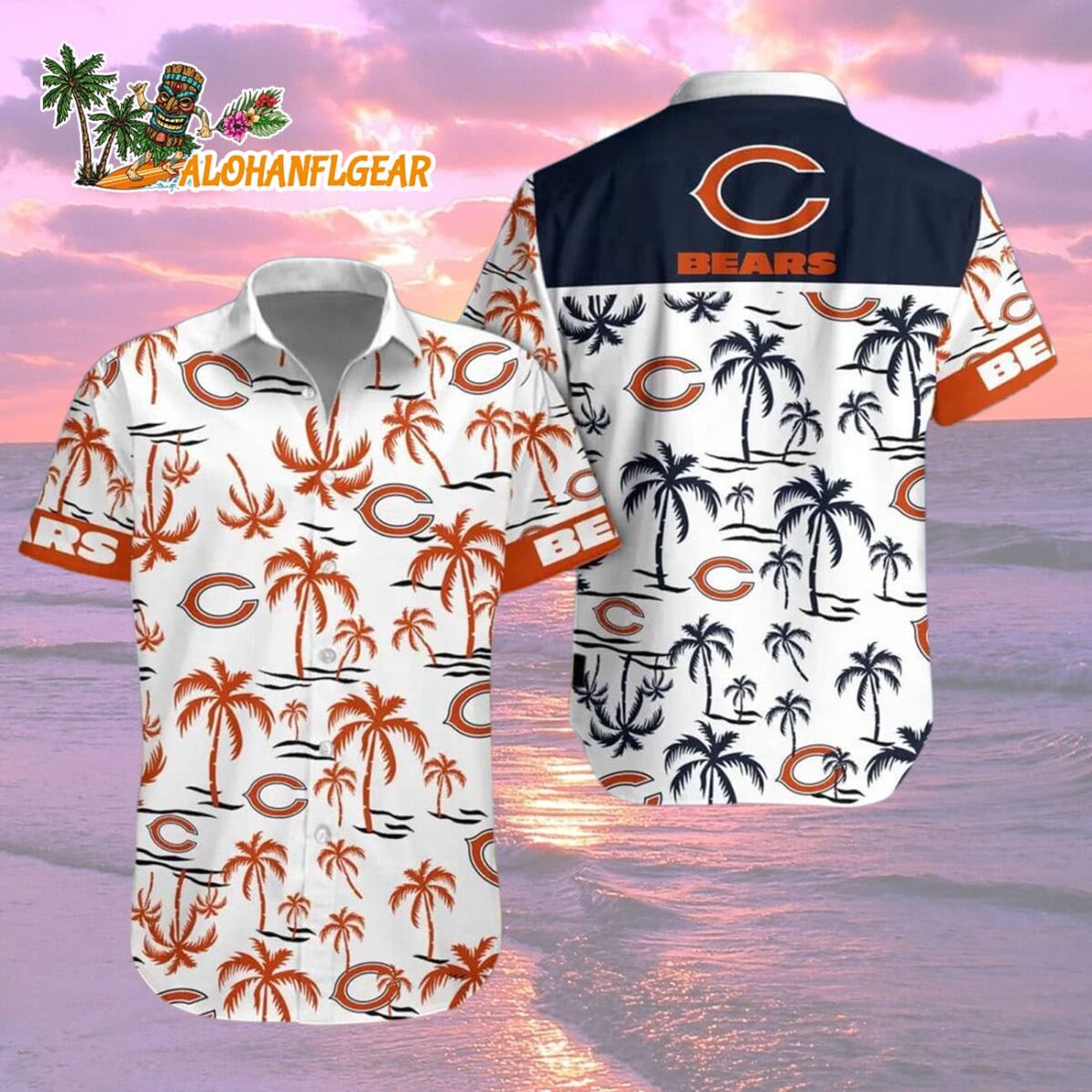 Chicago Bears Coconut Logo Beach Hawaiian Shirt, NFL Aloha Shirt 1 Chicago Bears Coconut Logo Beach Hawaiian Shirt NFL Aloha Shirt 2