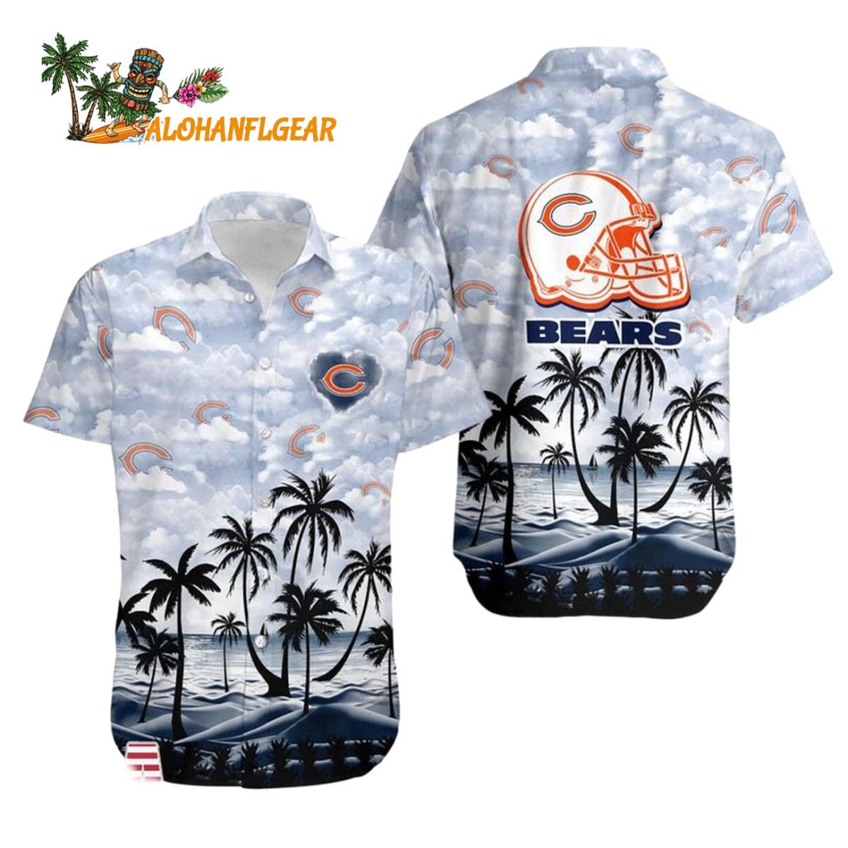 Chicago Bears Coconut Palms Limited Edition Hawaiian Shirt Chicago Bears Aloha Shirt 1