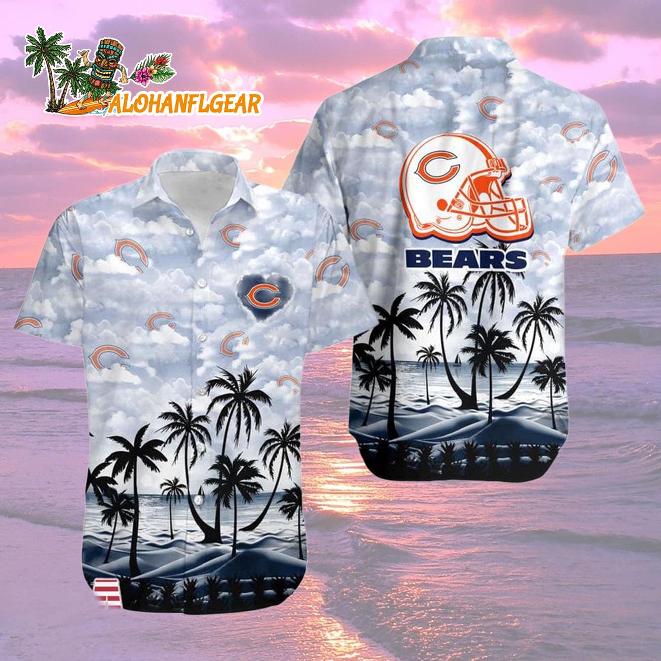 Chicago Bears Coconut Palms Limited Edition Hawaiian Shirt, Chicago Bears Aloha Shirt Chicago Bears Coconut Palms Limited Edition Hawaiian Shirt, Chicago Bears Aloha Shirt