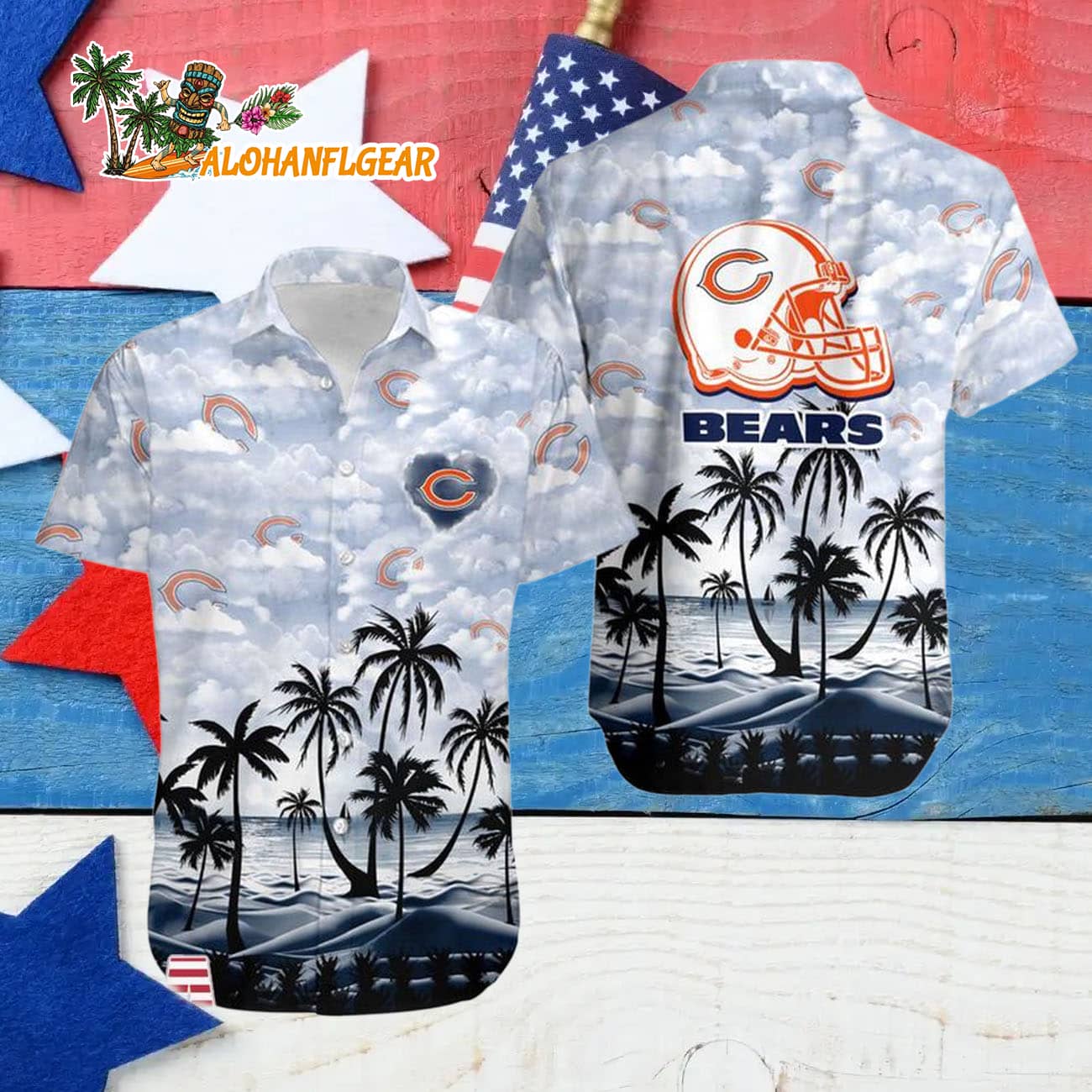 Chicago Bears Coconut Palms Limited Edition Hawaiian Shirt, Chicago Bears Aloha Shirt Chicago Bears Coconut Palms Limited Edition Hawaiian Shirt, Chicago Bears Aloha Shirt