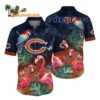 Chicago Bears Flamingo And Flower Hawaiian Shirt Chicago Bears Aloha Shirt 1