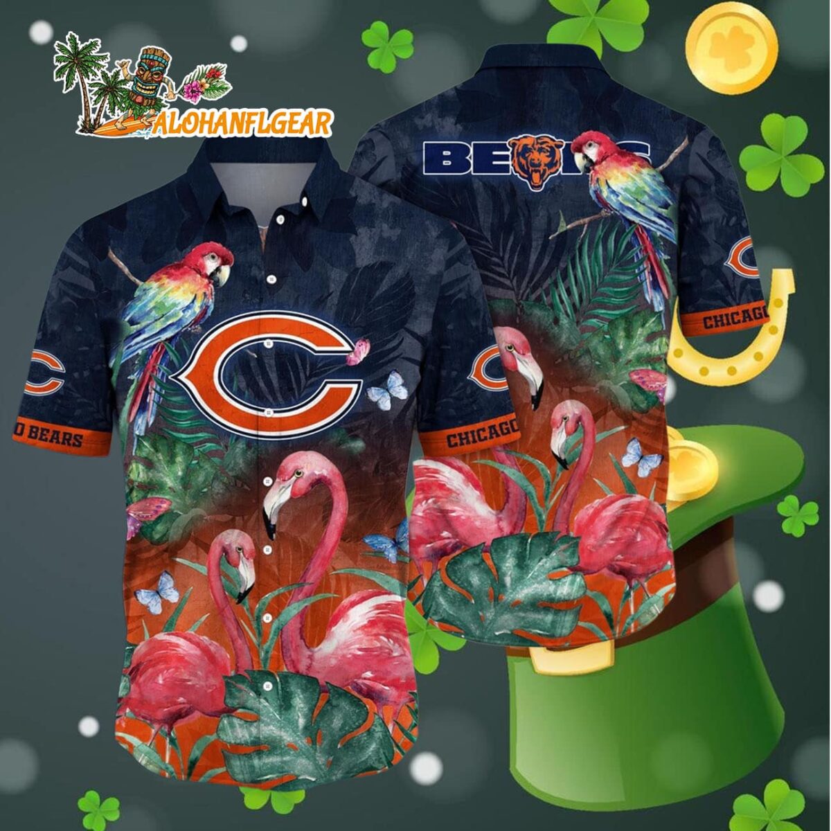 Chicago Bears Flamingo And Flower Hawaiian Shirt Chicago Bears Aloha Shirt 4 Chicago Bears Flamingo And Flower Hawaiian Shirt Chicago Bears Aloha Shirt 4