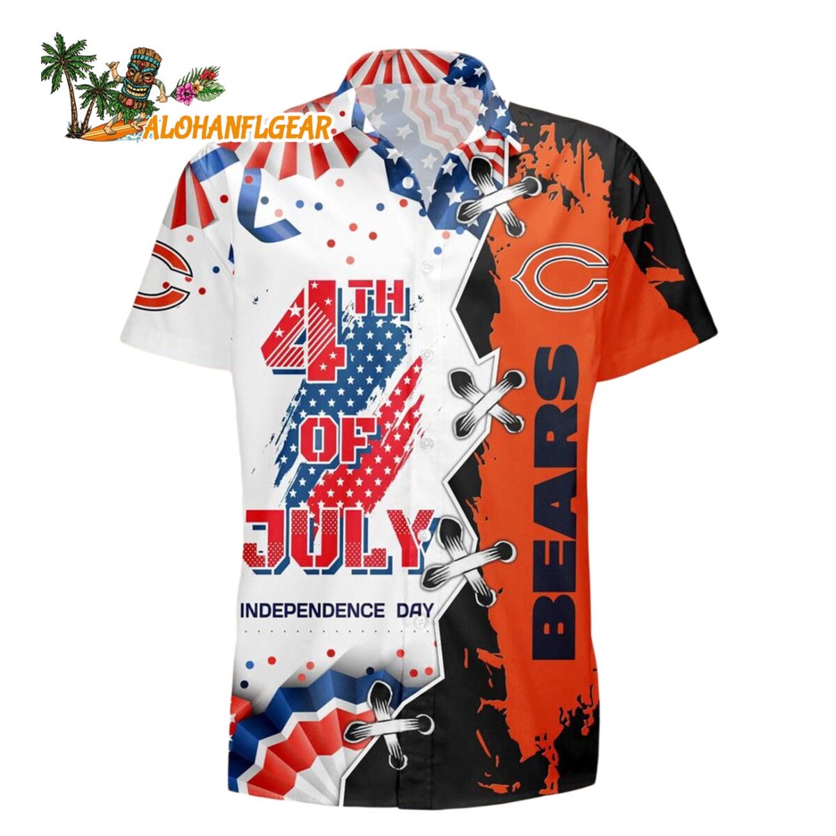 Chicago Bears Happy Independence Day Resurgence Hawaiian Shirt NFL Aloha Shirt 1