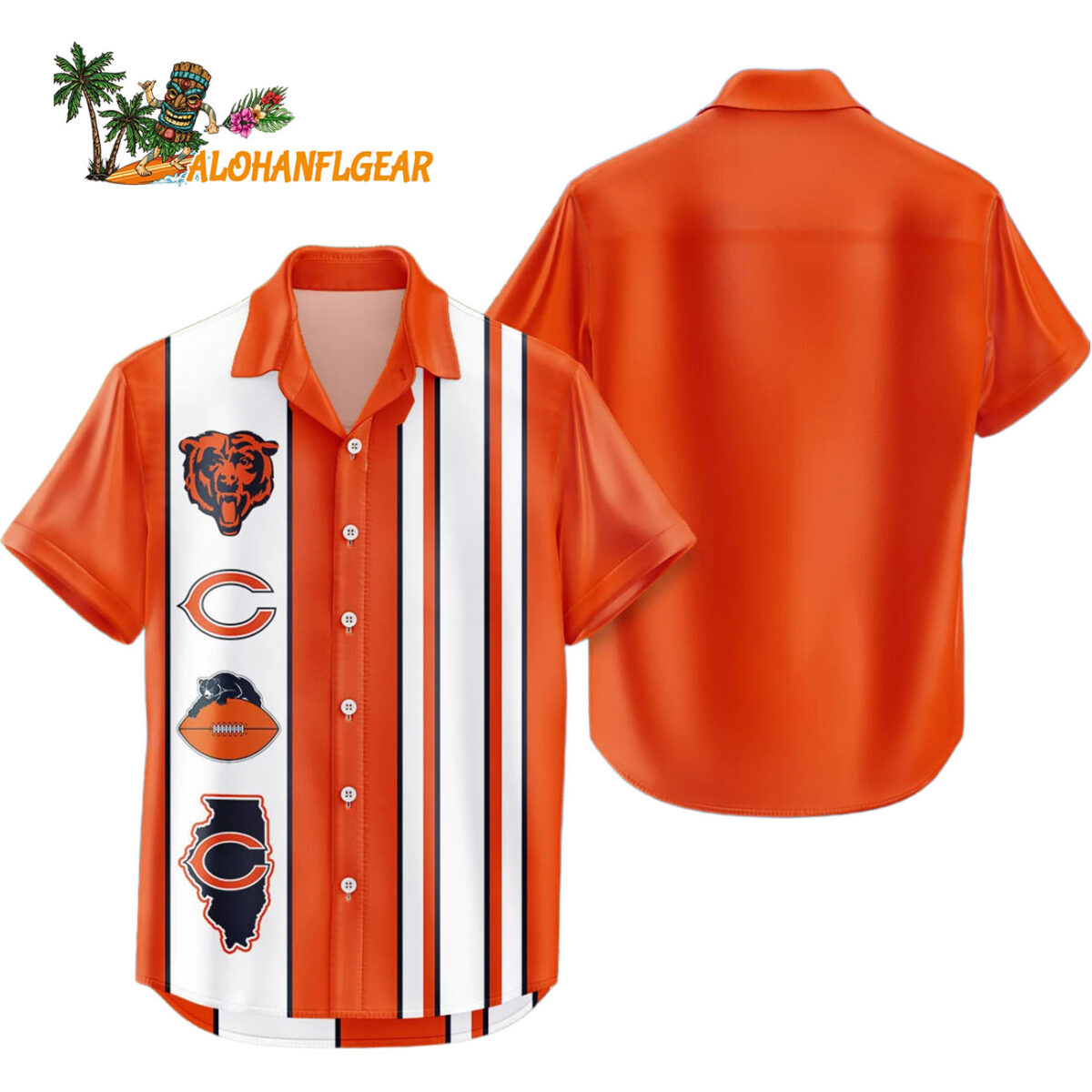 Chicago Bears Hawaiian Shirt Classic Color Contrast 1