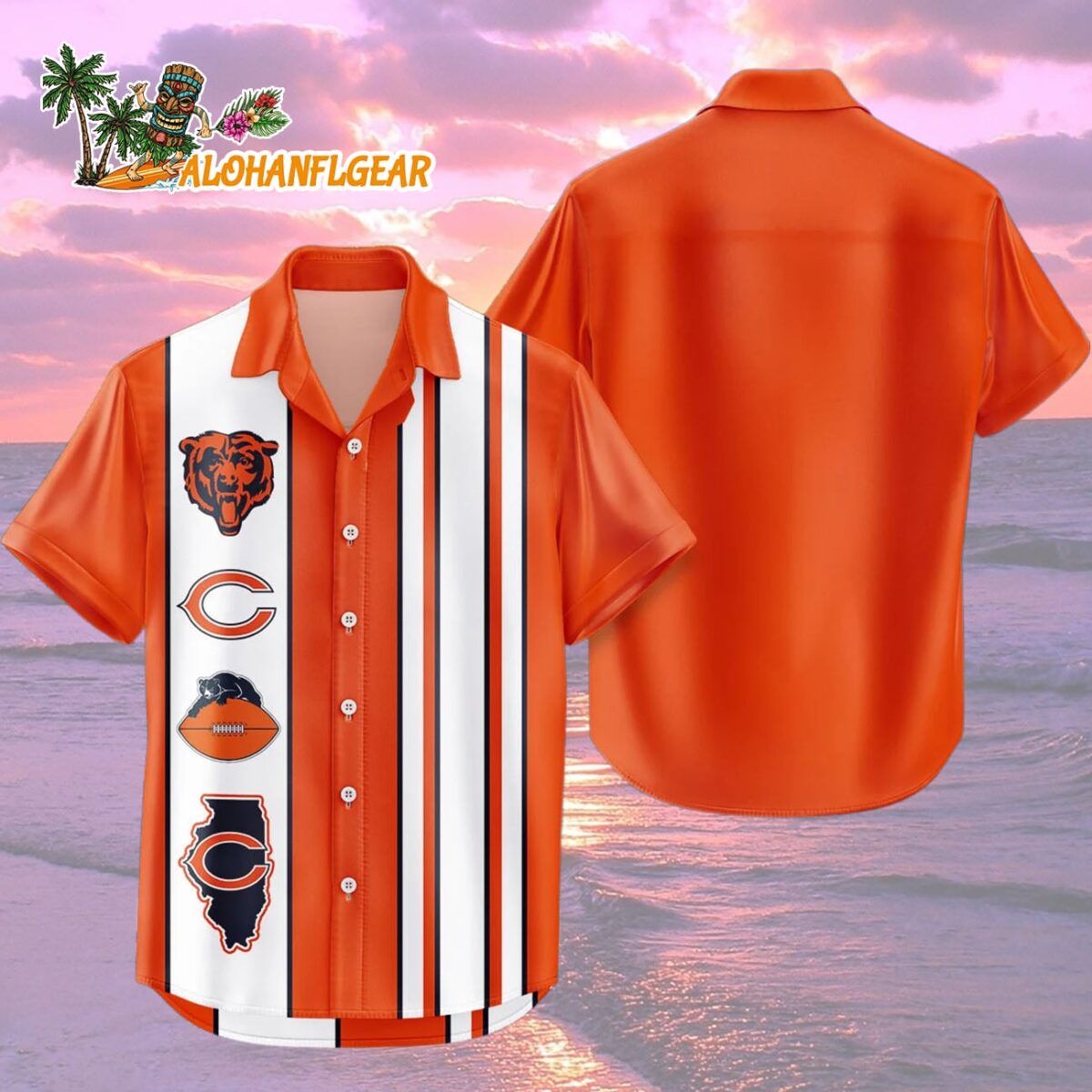 Chicago Bears Hawaiian Shirt Classic Color Contrast 2