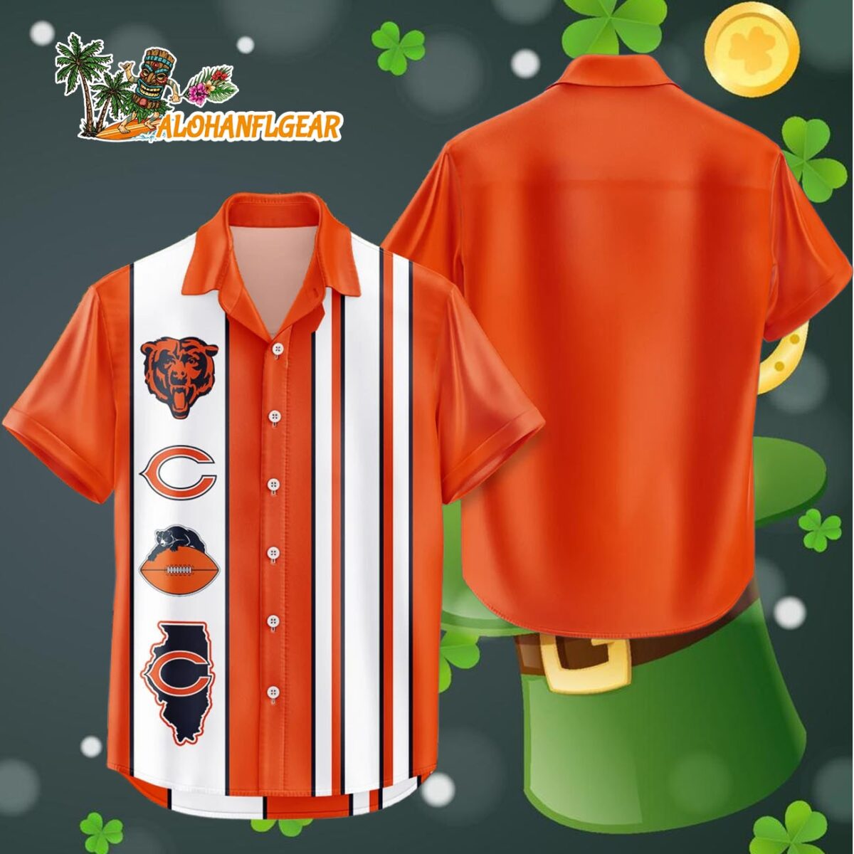 Chicago Bears Hawaiian Shirt Classic Color Contrast 4