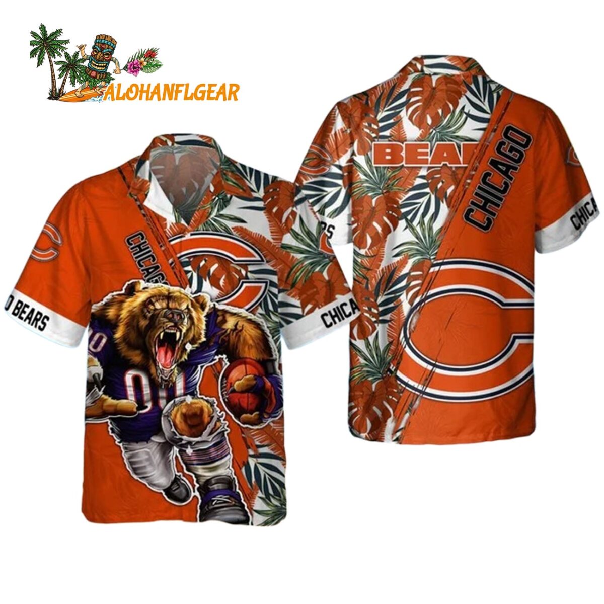 Chicago Bears Mascot Summer Hawaiian Shirt Chicago Bears Aloha Shirt 1